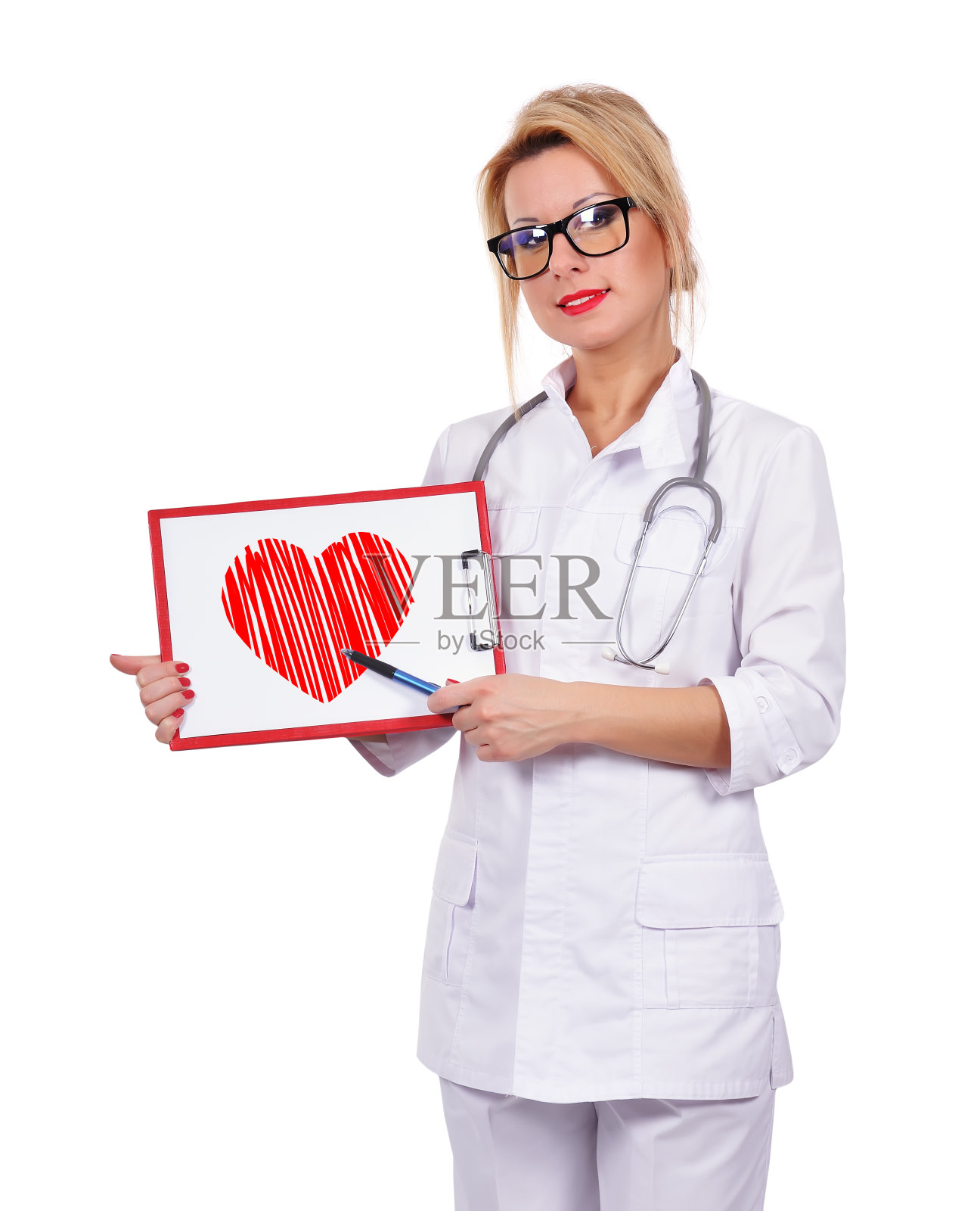 手持剪贴板的女医生照片摄影图片