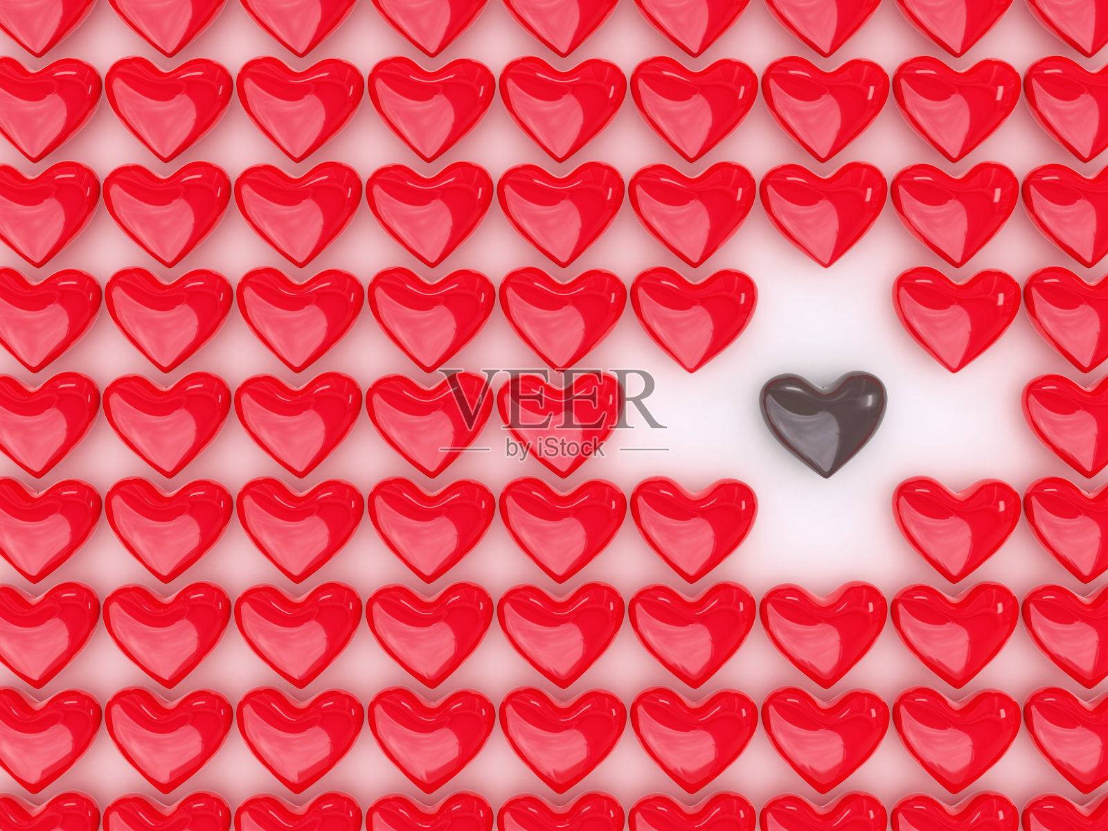 巧克力心中间是一堆红心插画图片素材