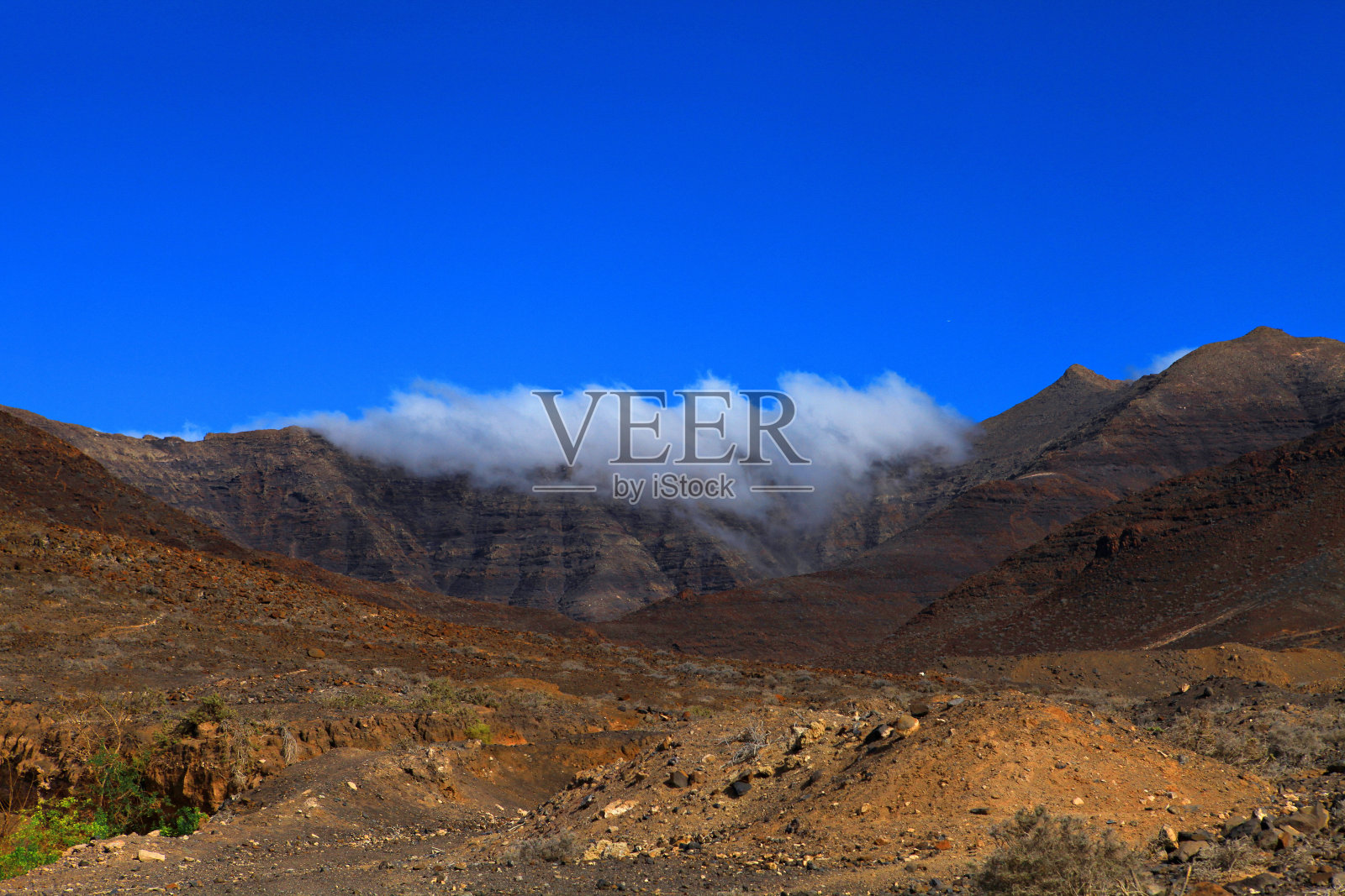 蓝天下的沙漠风光照片摄影图片