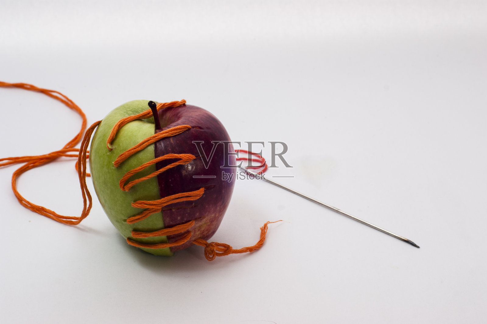 缝纫苹果照片摄影图片