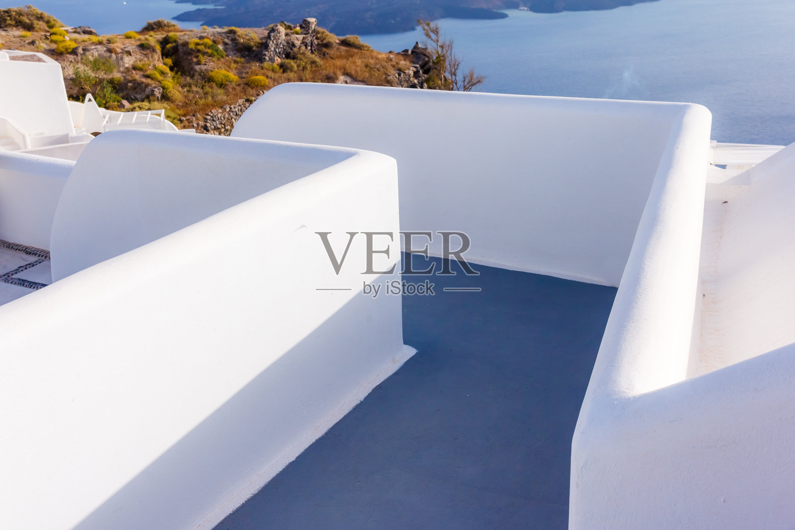 希腊圣托里尼的建筑细节照片摄影图片