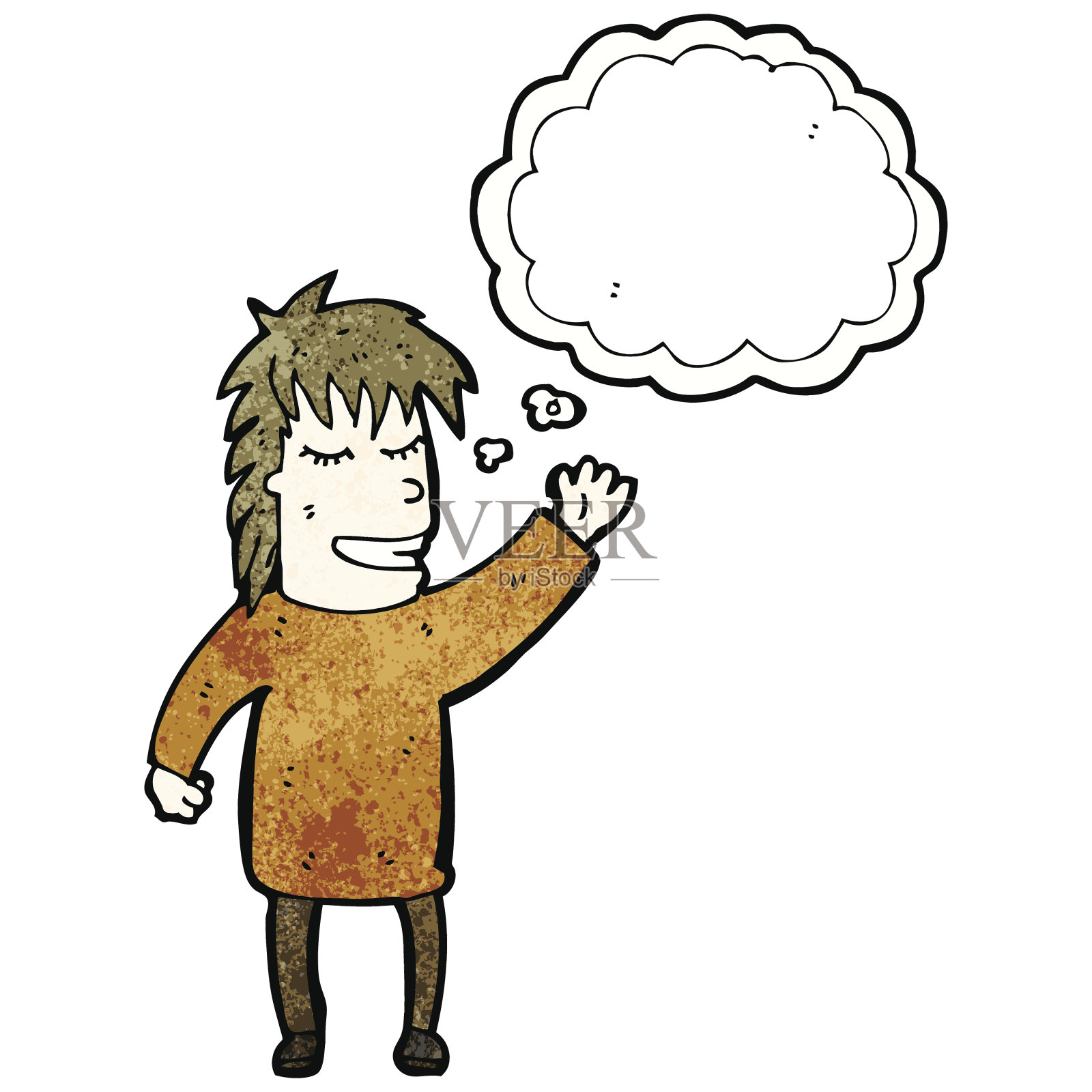 有思想泡泡的人插画图片素材