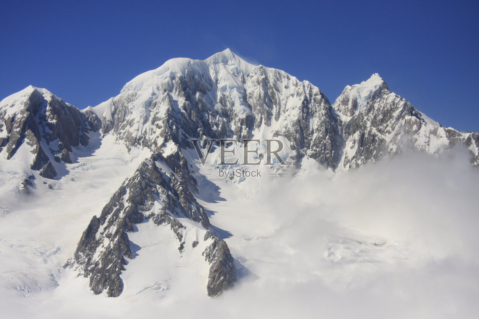 库克山和塔斯曼山，南阿尔卑斯山，新西兰照片摄影图片