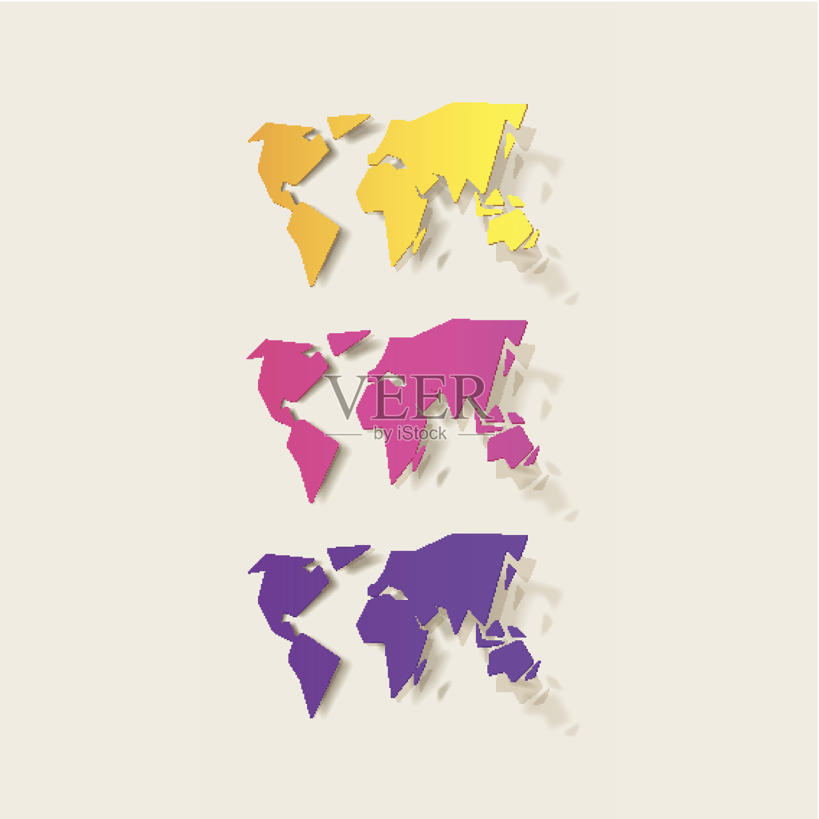 写实设计元素:地图插画图片素材