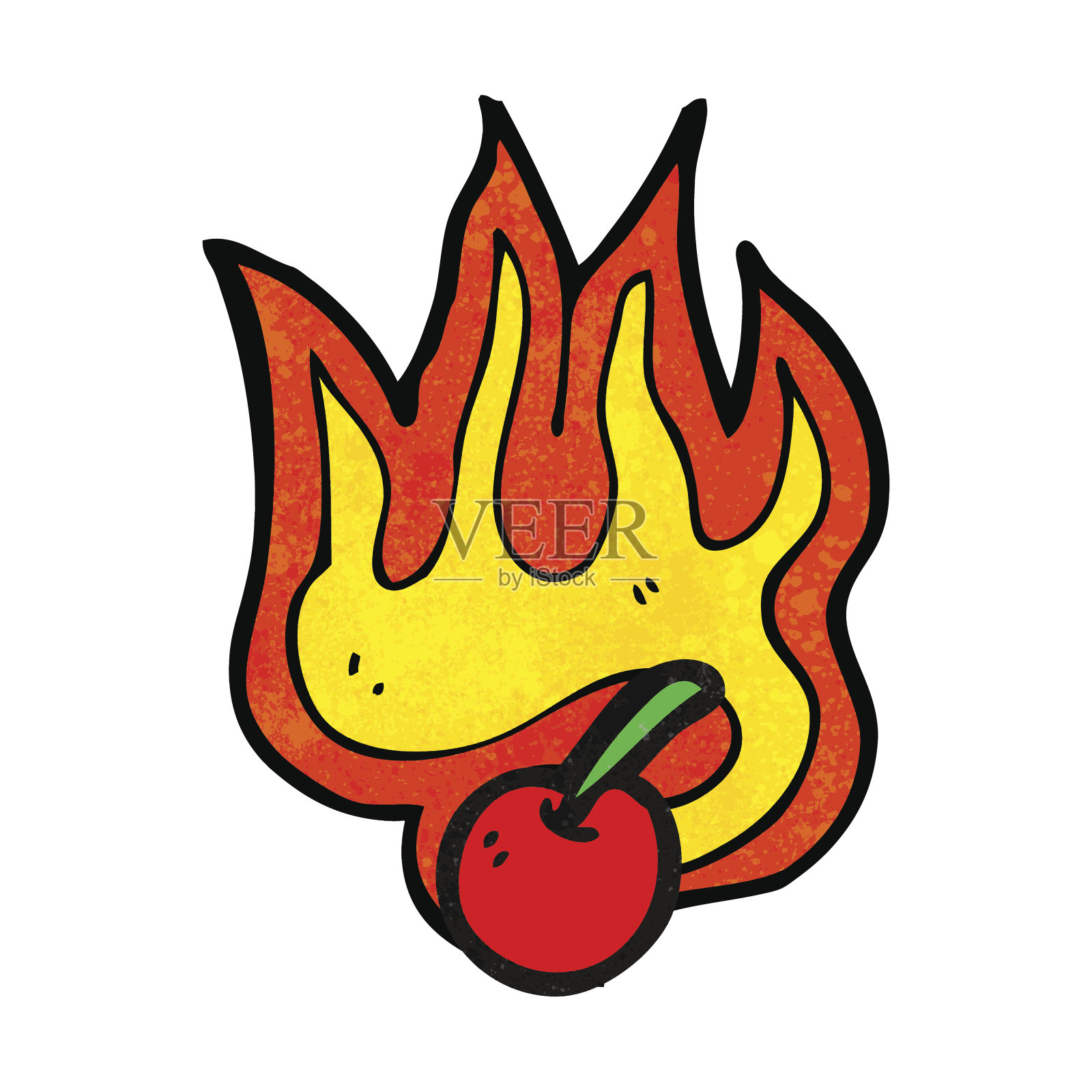 火红的樱桃卡通插画图片素材