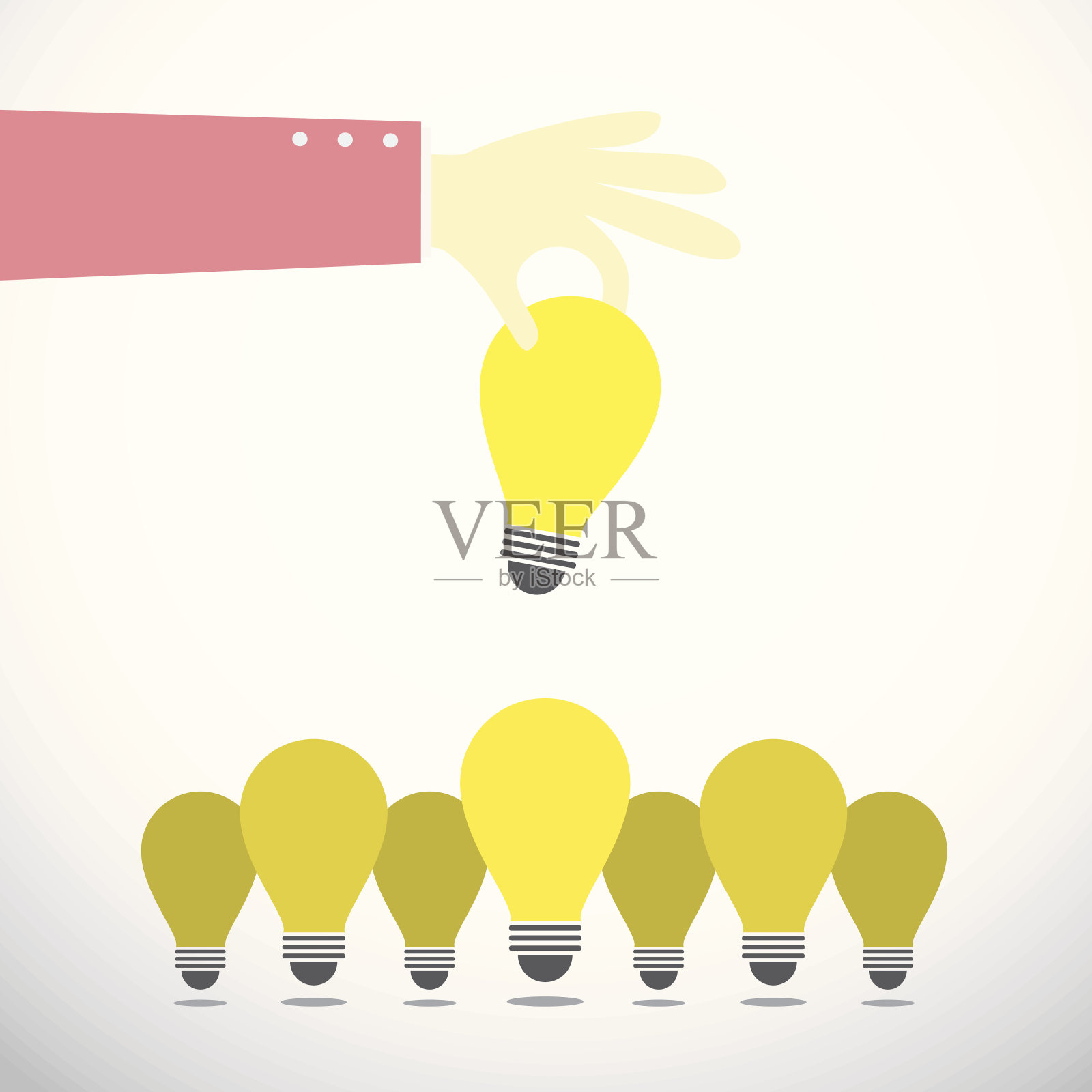 保持灯泡观念设计元素图片