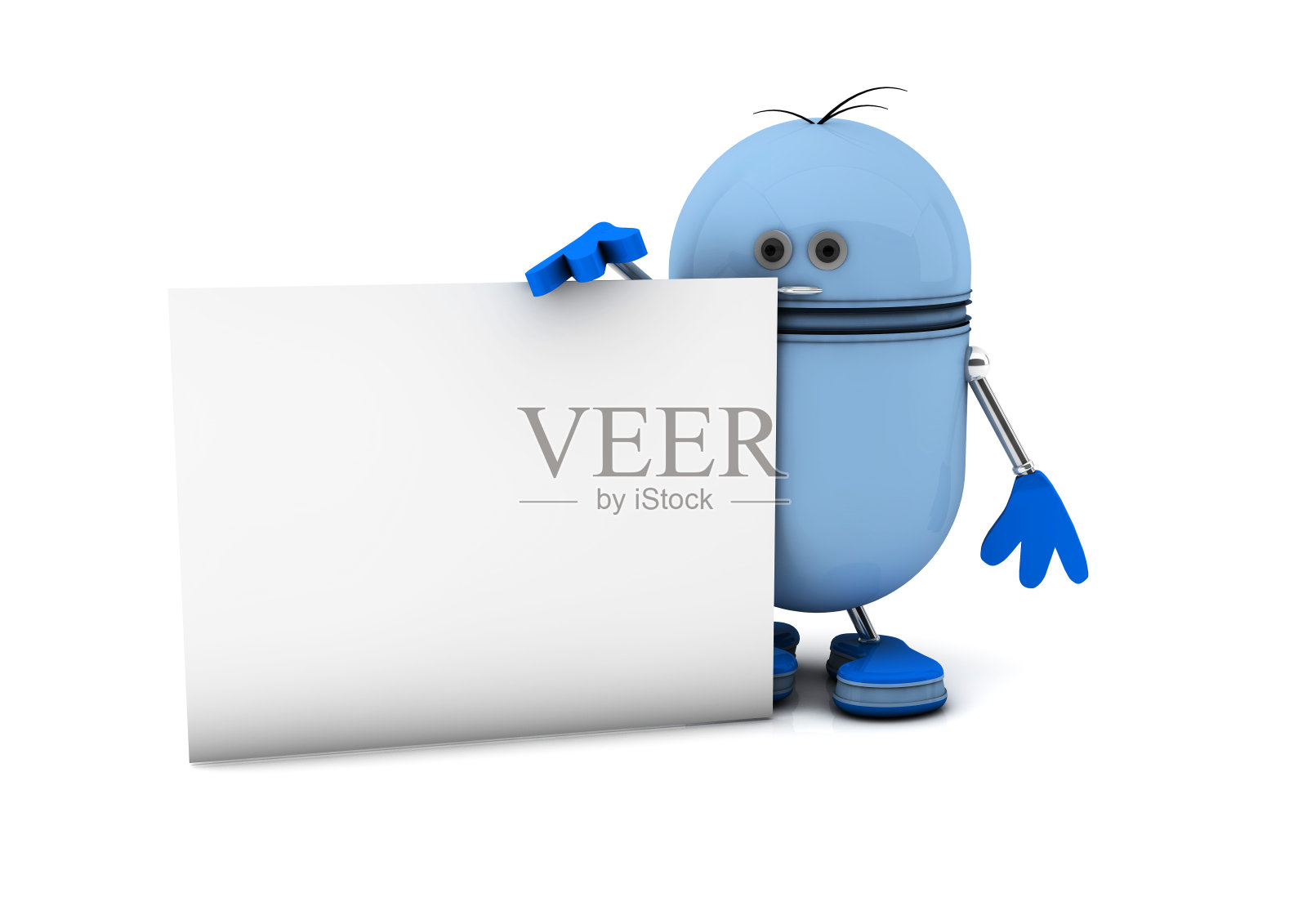 带白板的机器人照片摄影图片