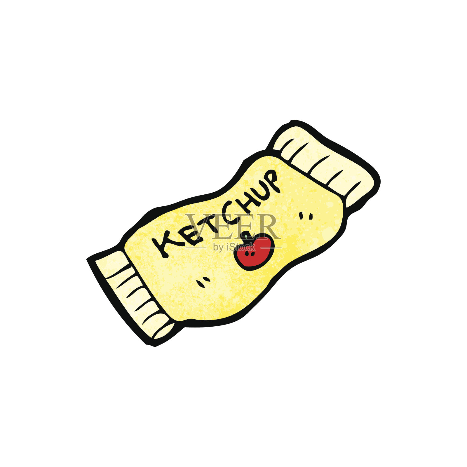 卡通番茄酱小袋设计元素图片