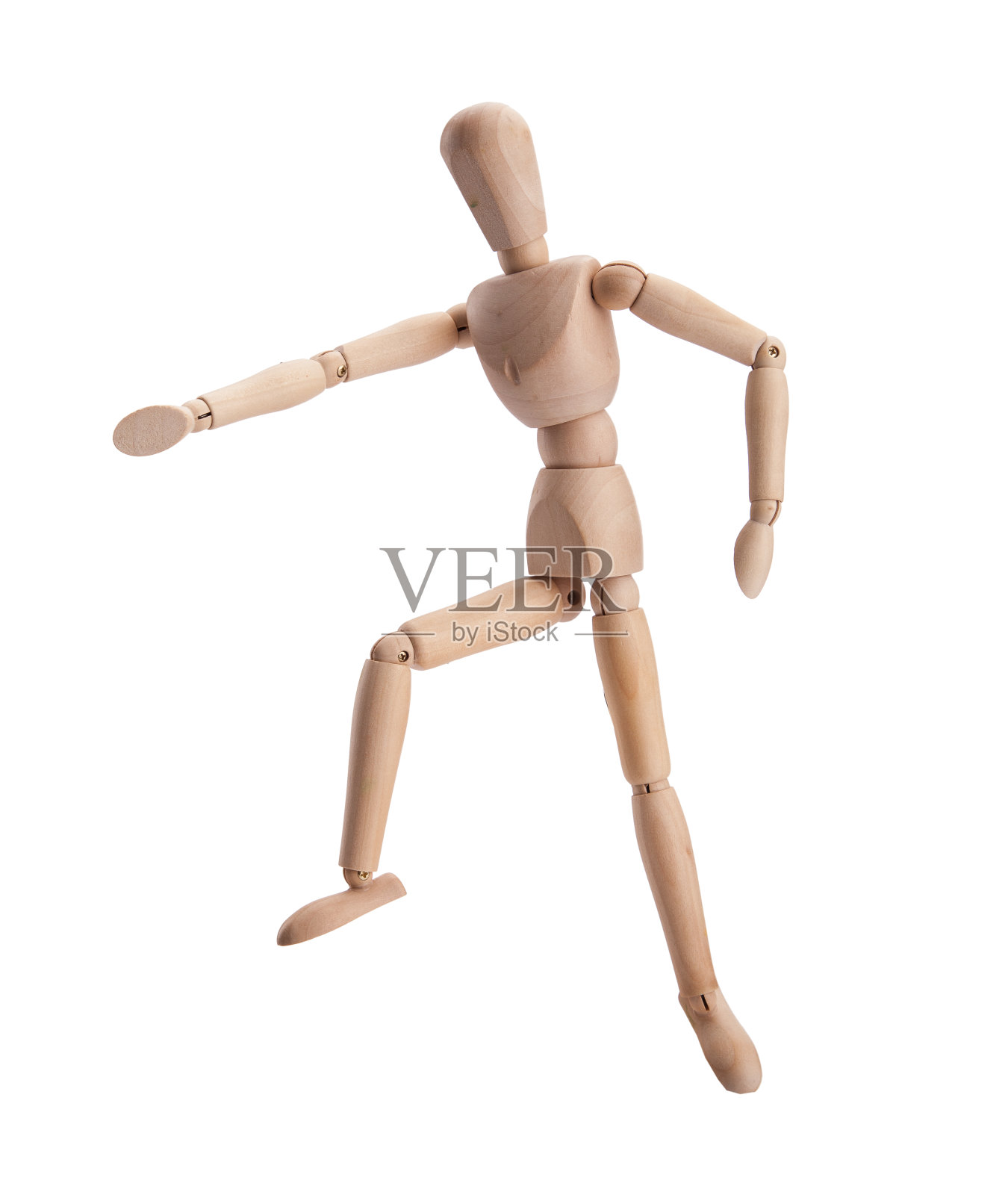 木制姿势的木偶人体模型孤立的白色背景照片摄影图片