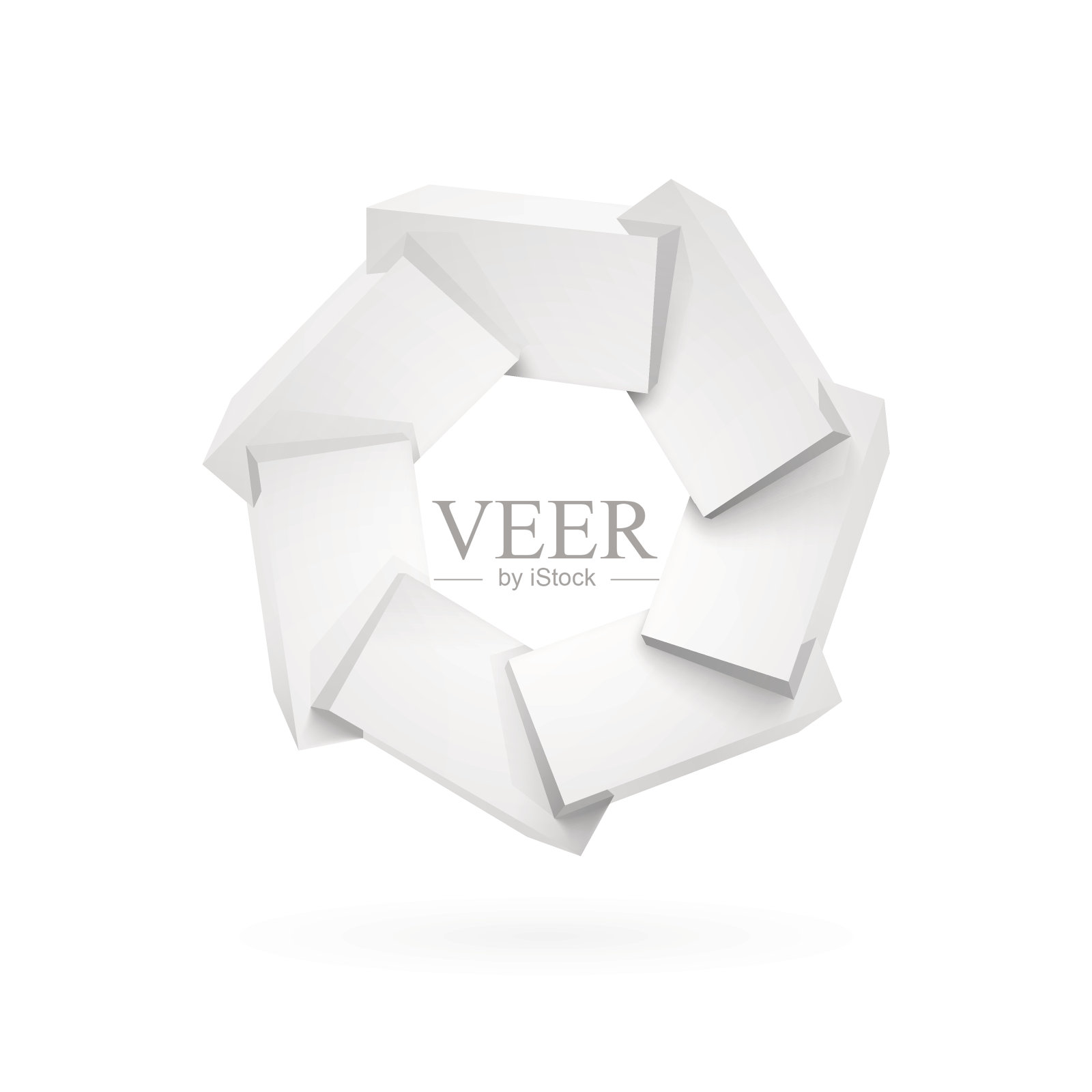 加入白色闪亮的塑料立方体设计元素图片