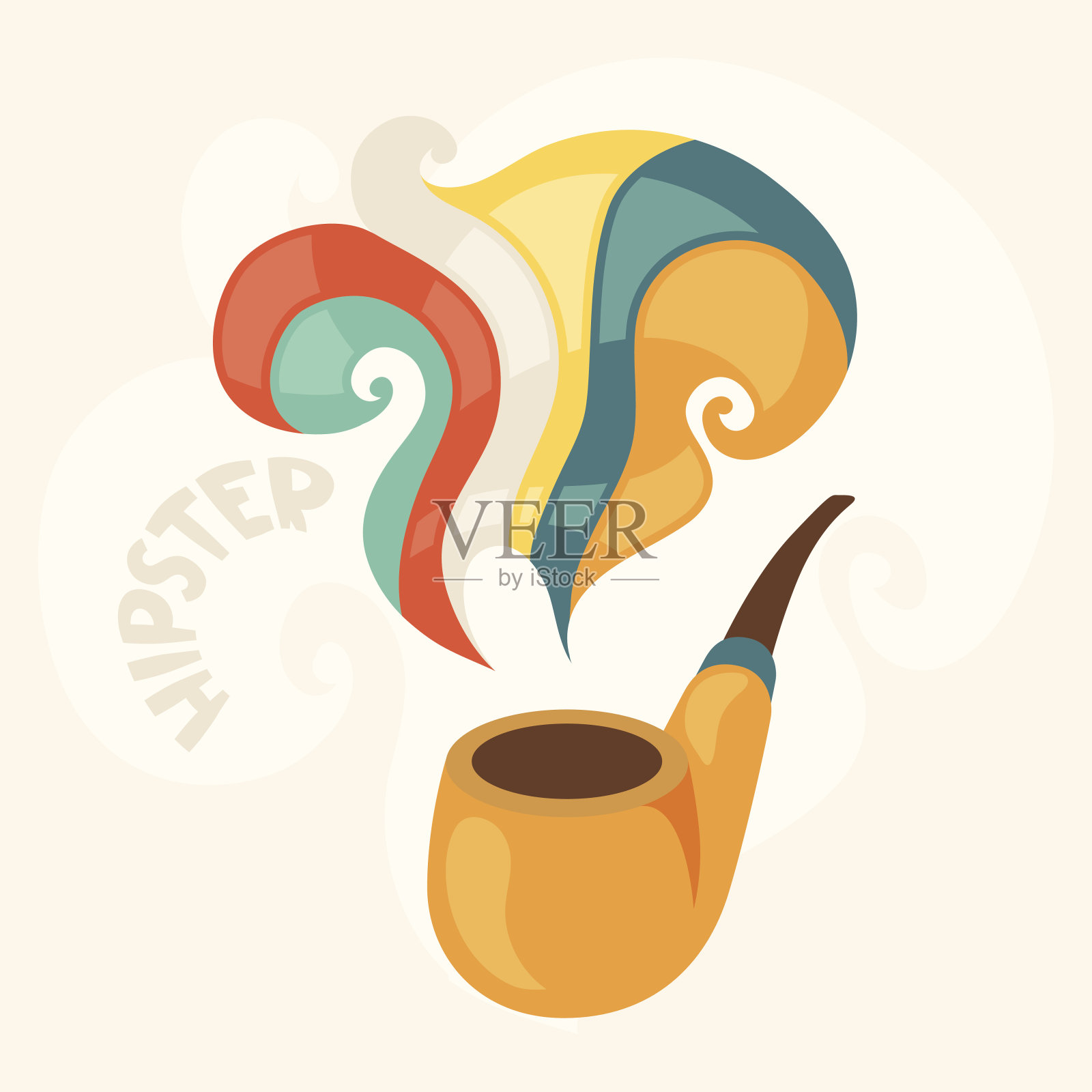 新潮的烟斗设计。插画图片素材