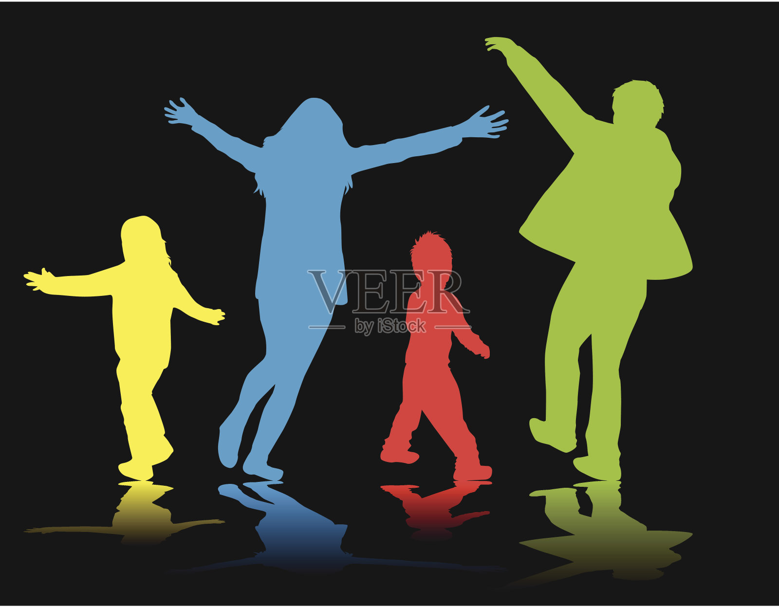 家庭剪影-插图插画图片素材