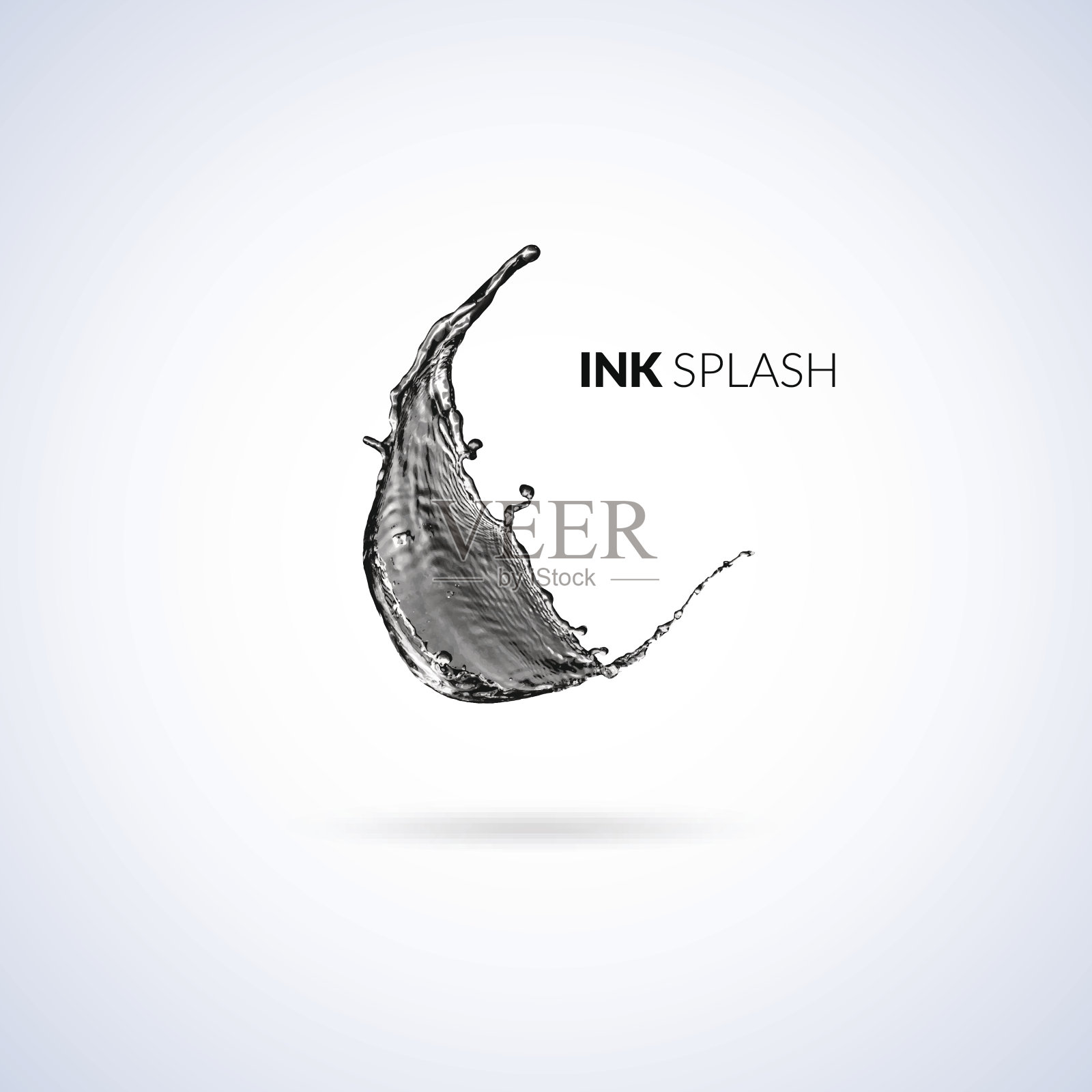 黑墨油漆或油渍隔离在白色上设计元素图片