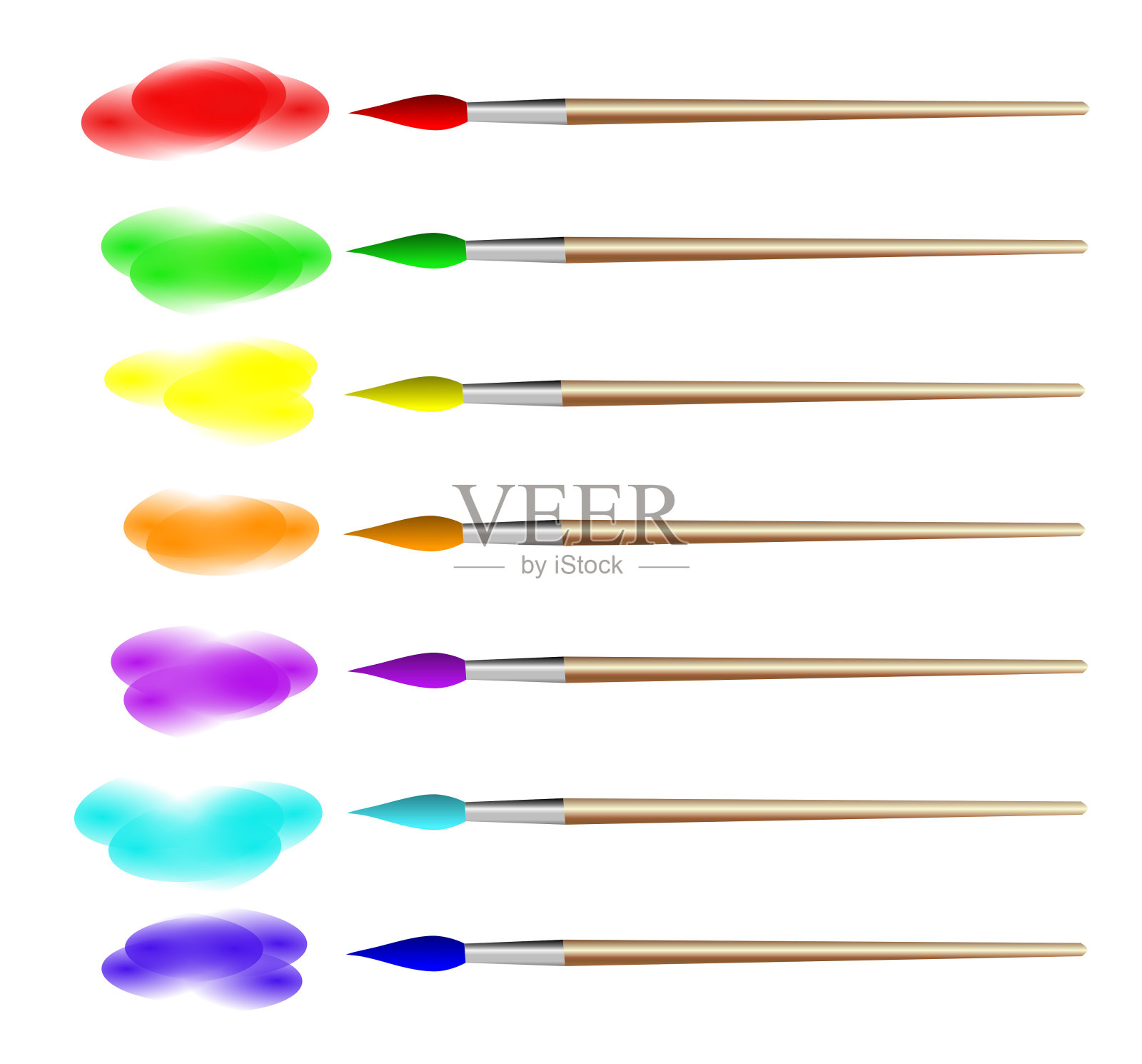 油漆刷集隔离照片摄影图片