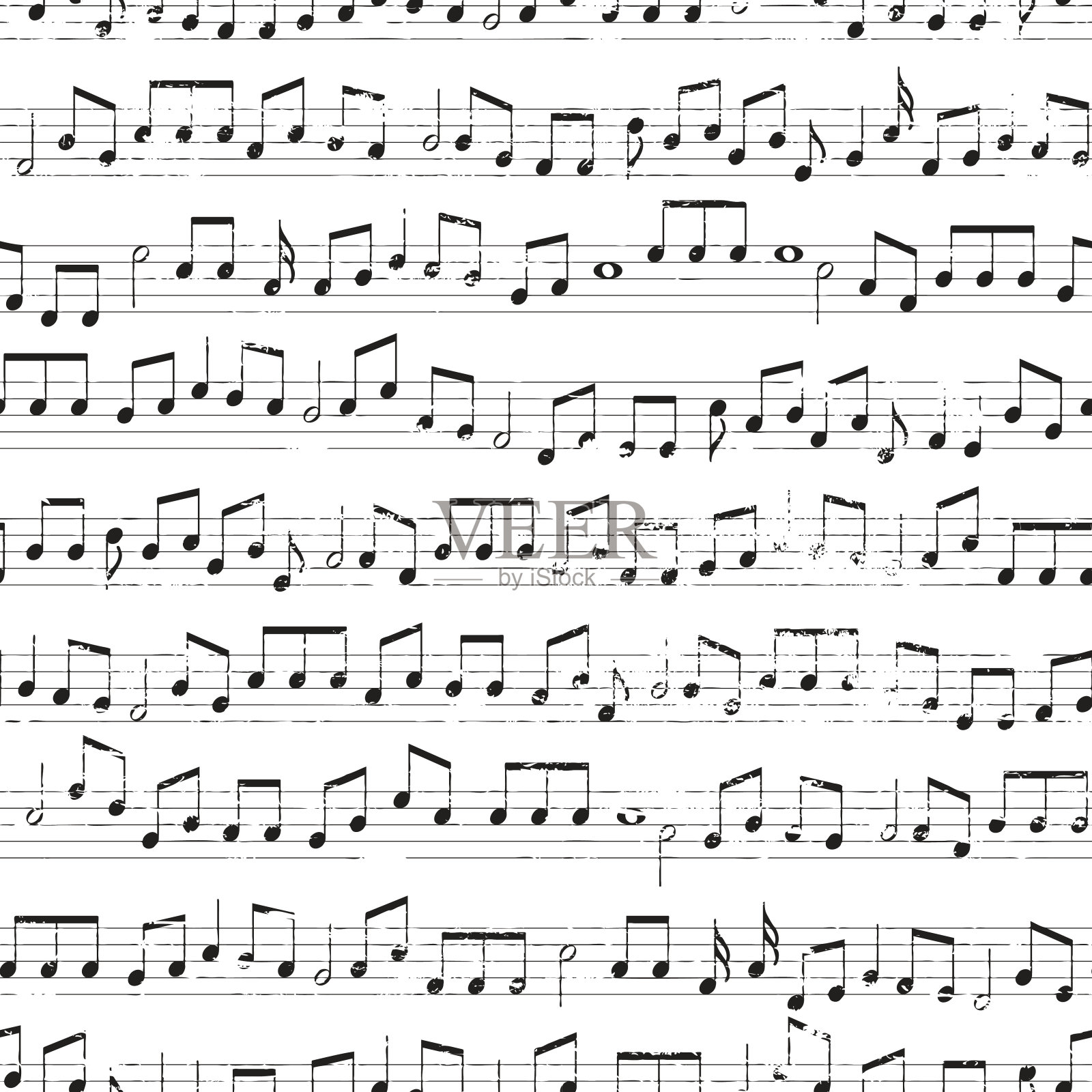 重复的音符插画图片素材