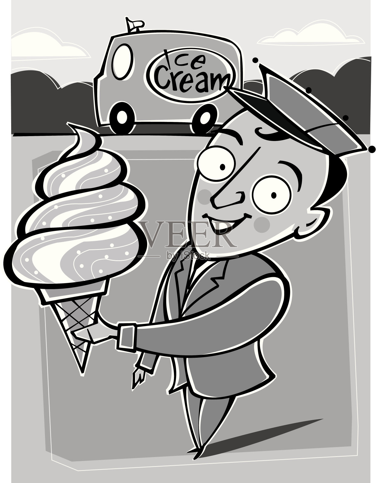 卖冰淇淋的设计元素图片