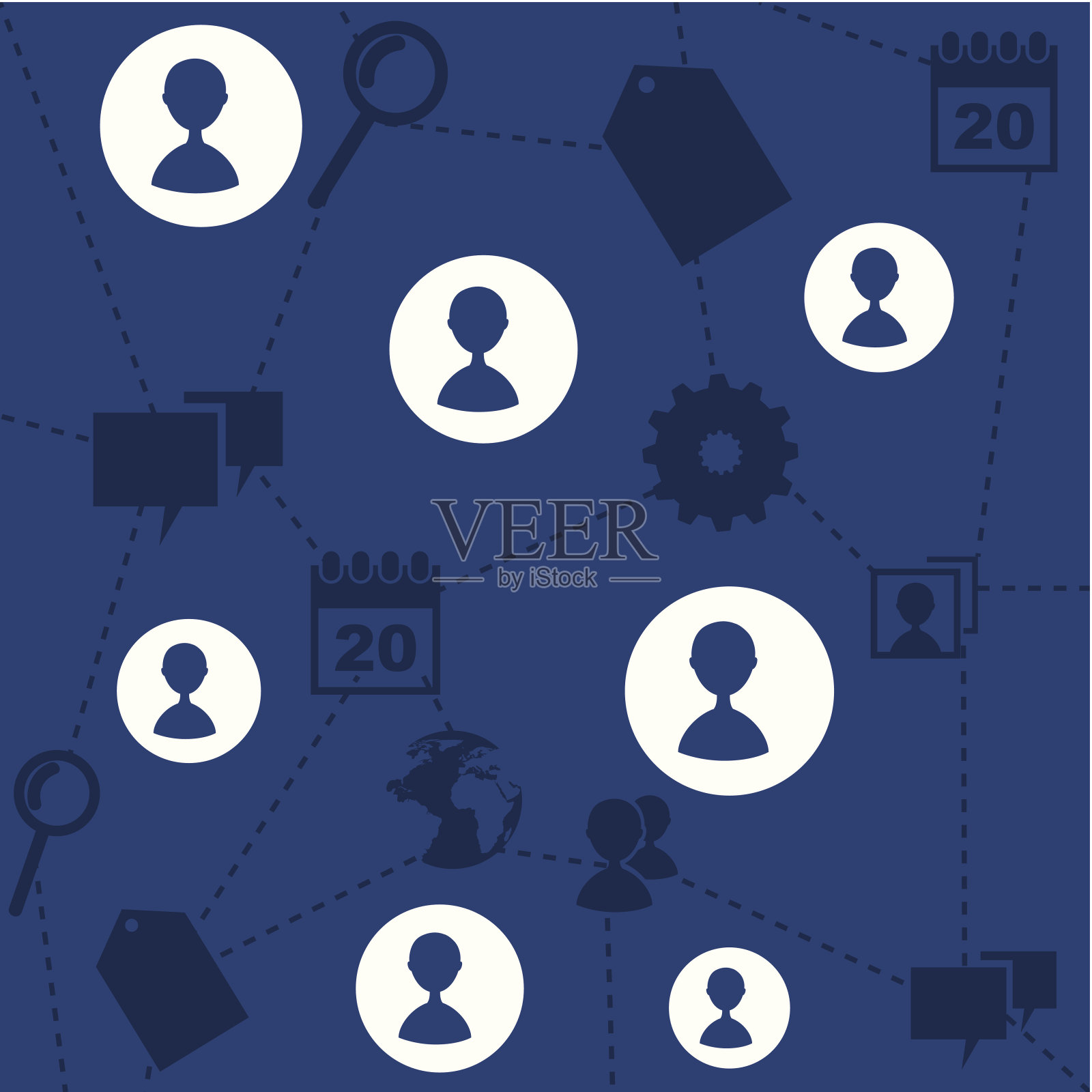 社交媒体插画图片素材