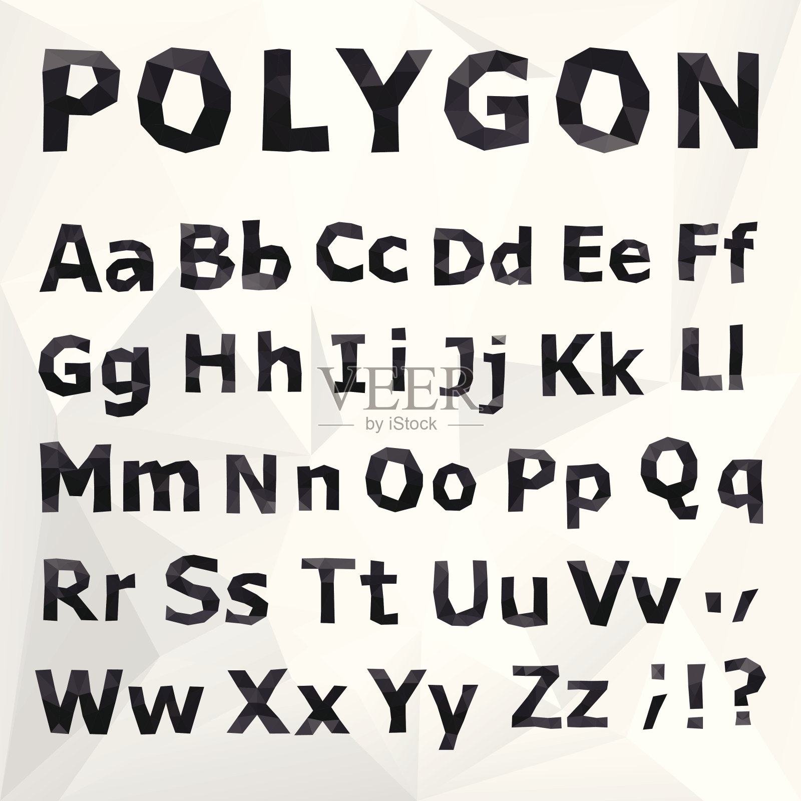 字母表。多边形字体集。插画图片素材