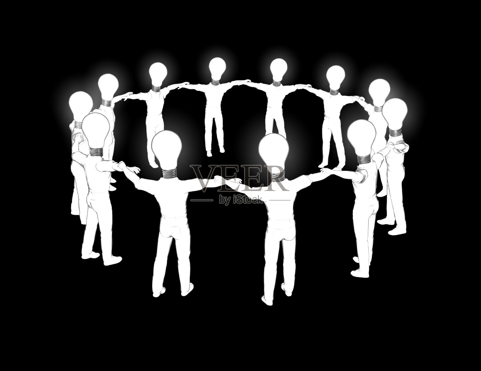 有灯泡团队智慧理念的人照片摄影图片