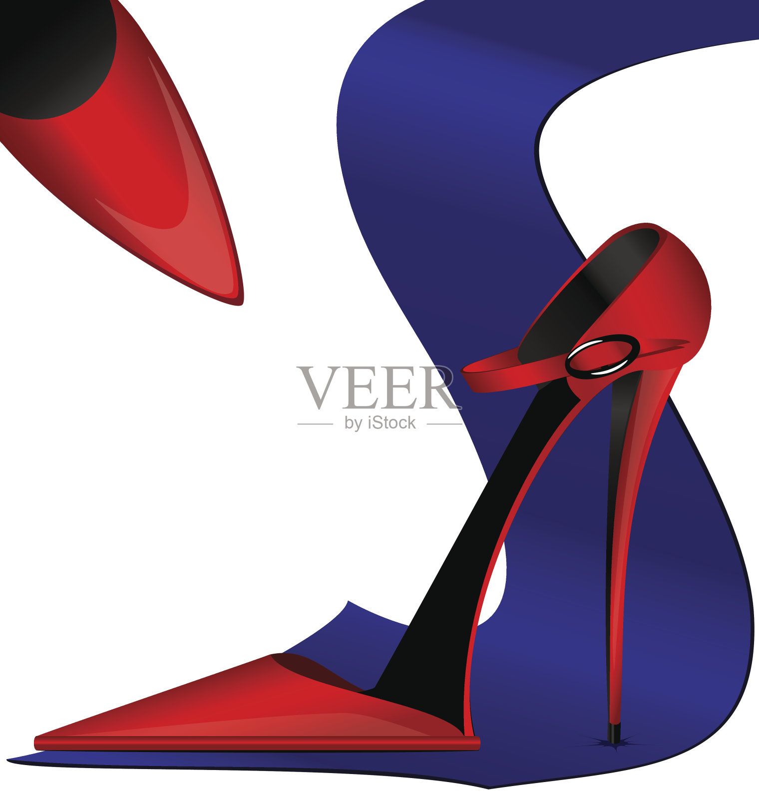 领带和鞋子插画图片素材