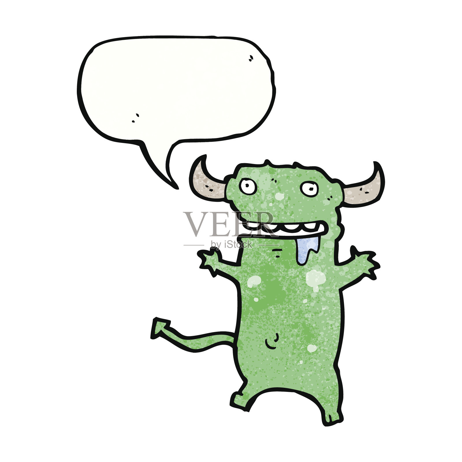 卡通小魔王用气泡说话设计元素图片