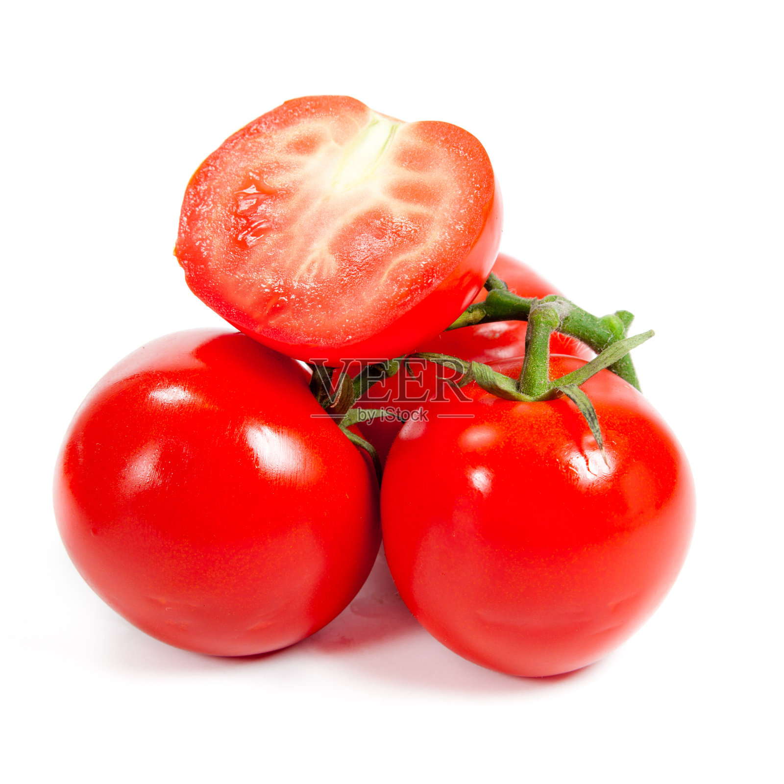 特写番茄上的藤孤立照片摄影图片