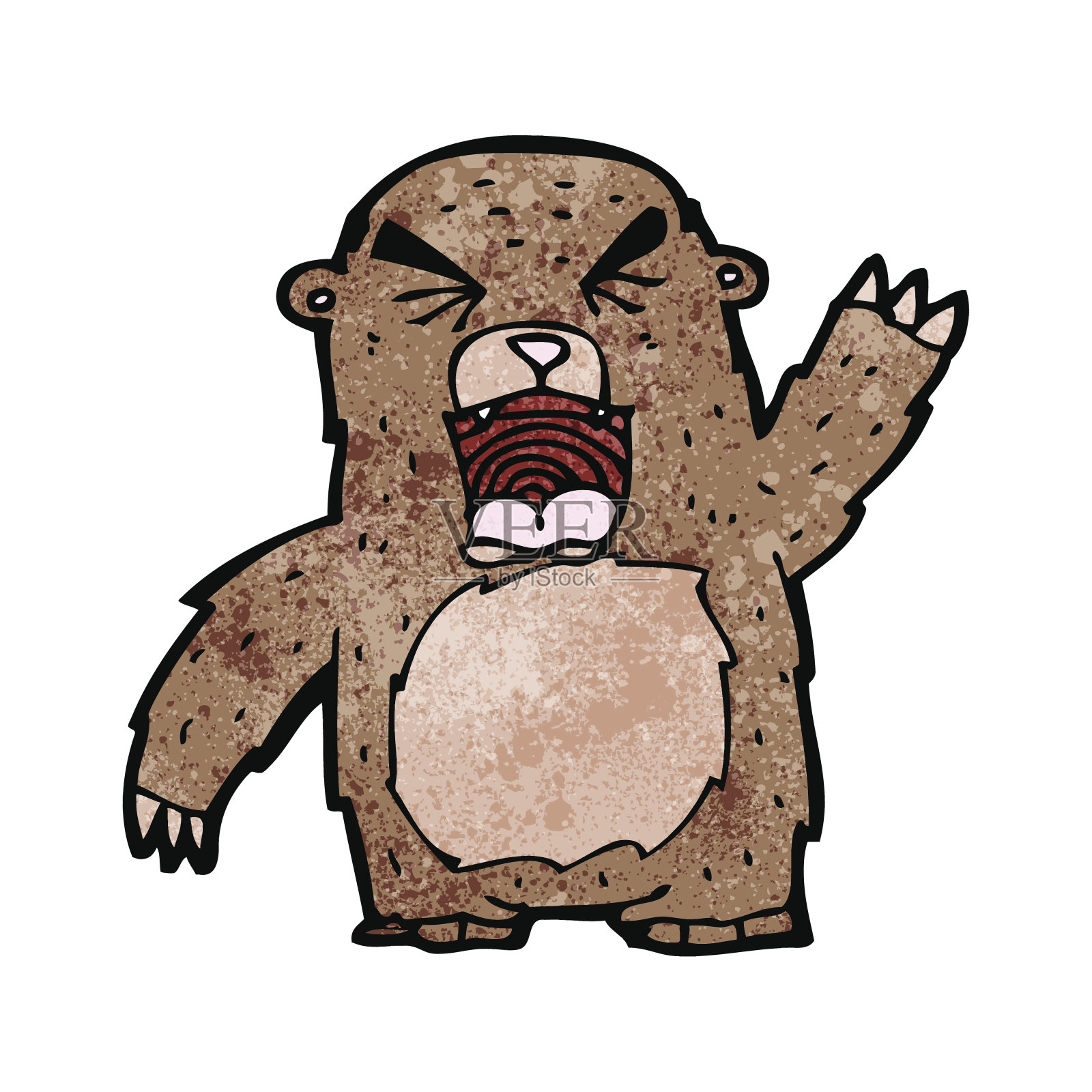 咆哮的熊卡通设计元素图片