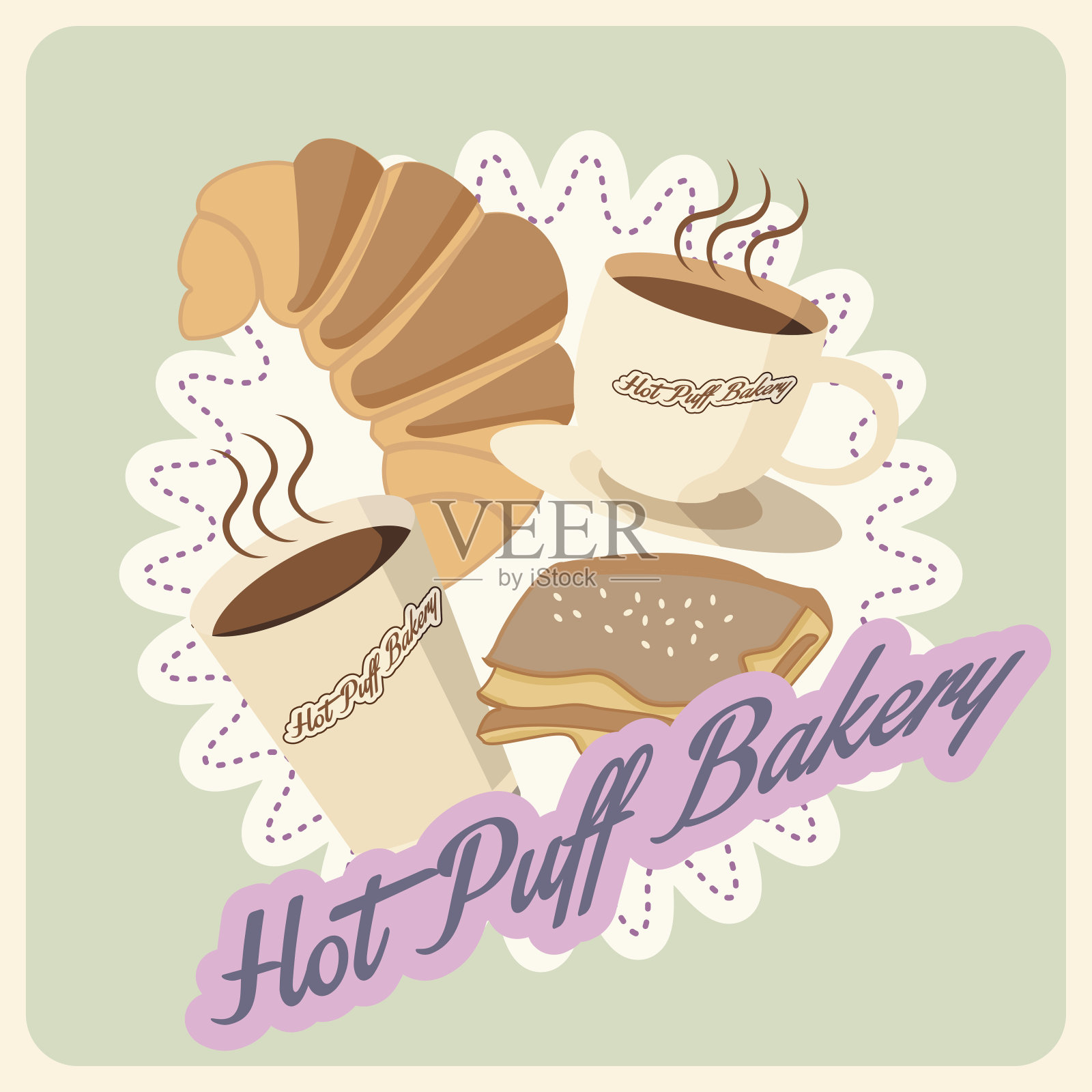 糕点和咖啡插画图片素材