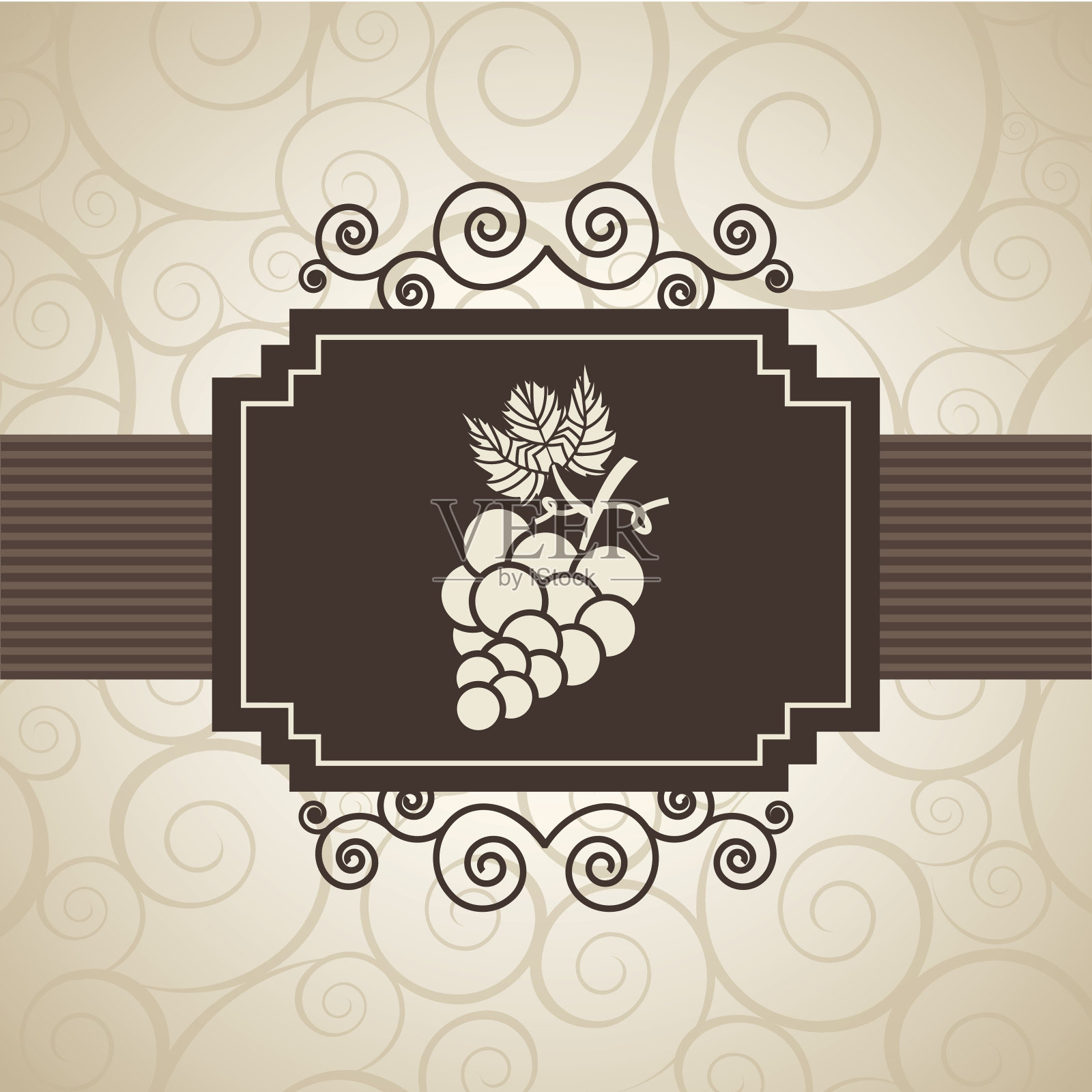 葡萄的标签插画图片素材