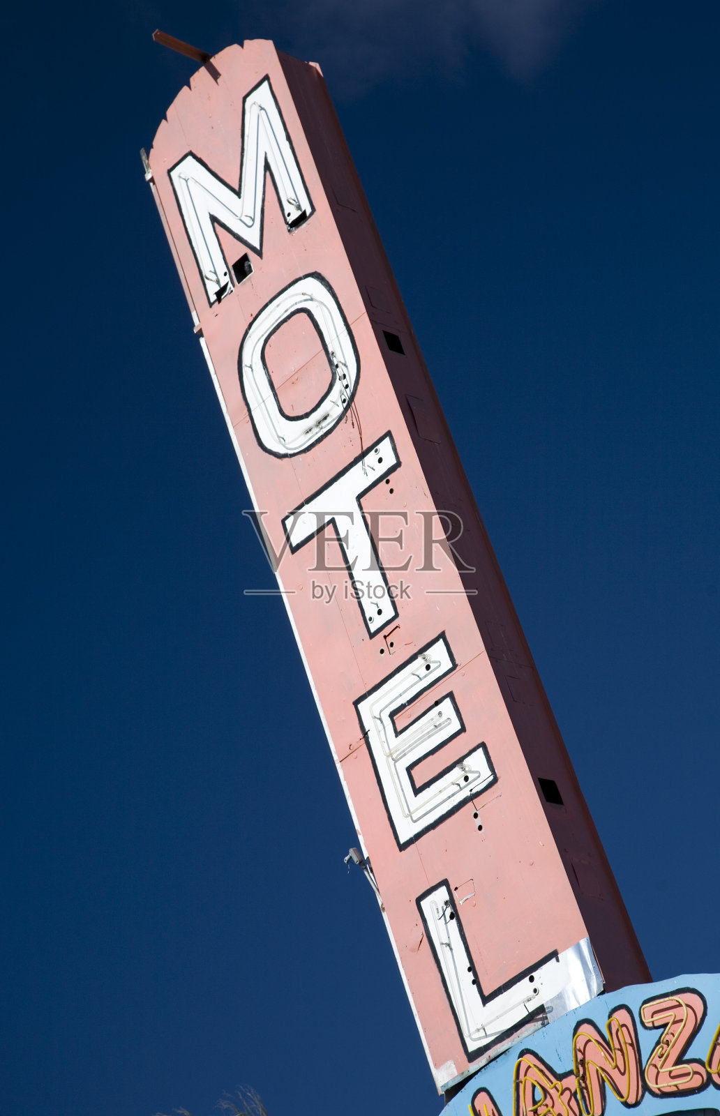 老式拉斯维加斯霓虹灯汽车旅馆标志照片摄影图片