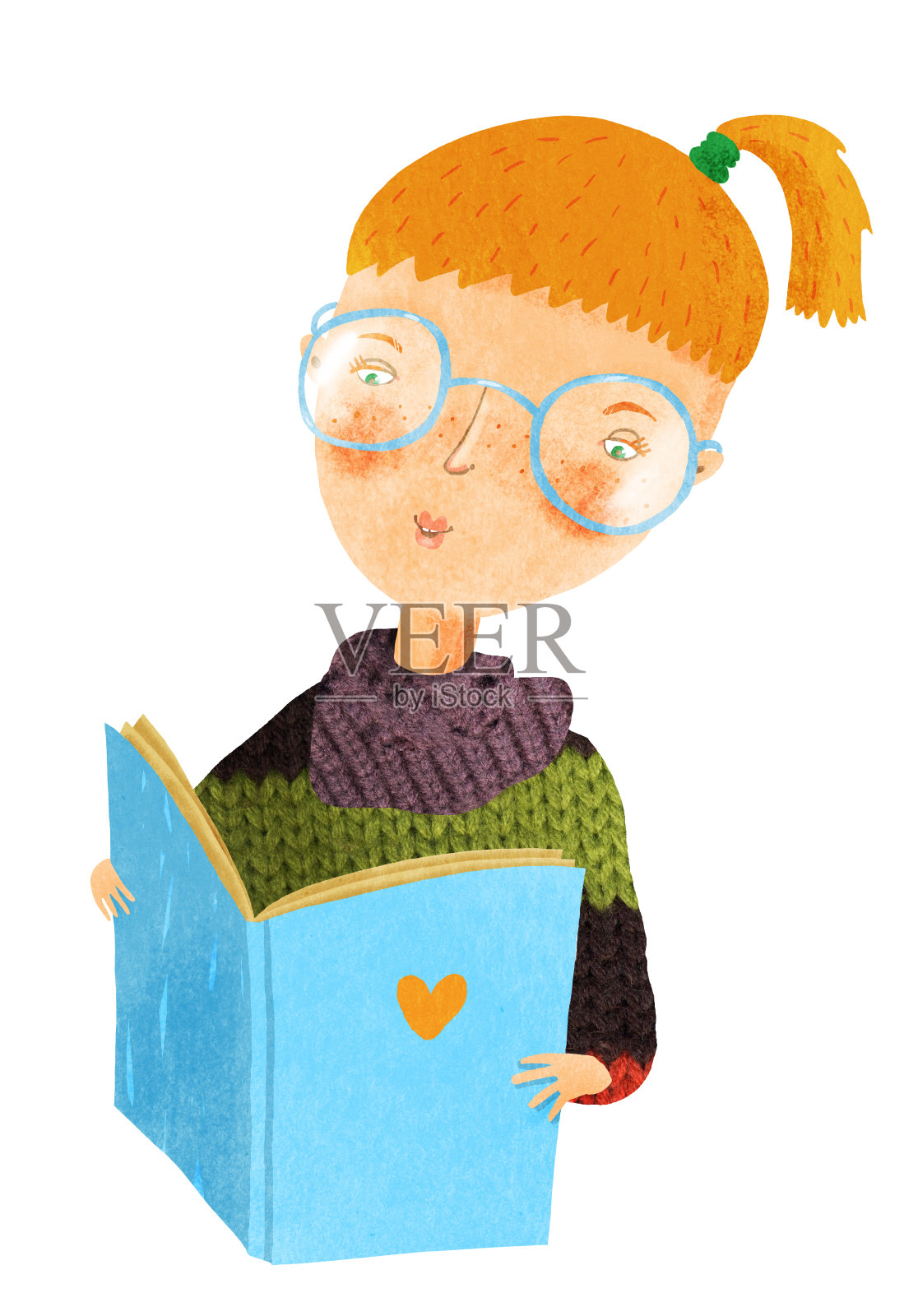 学习的女孩插画图片素材