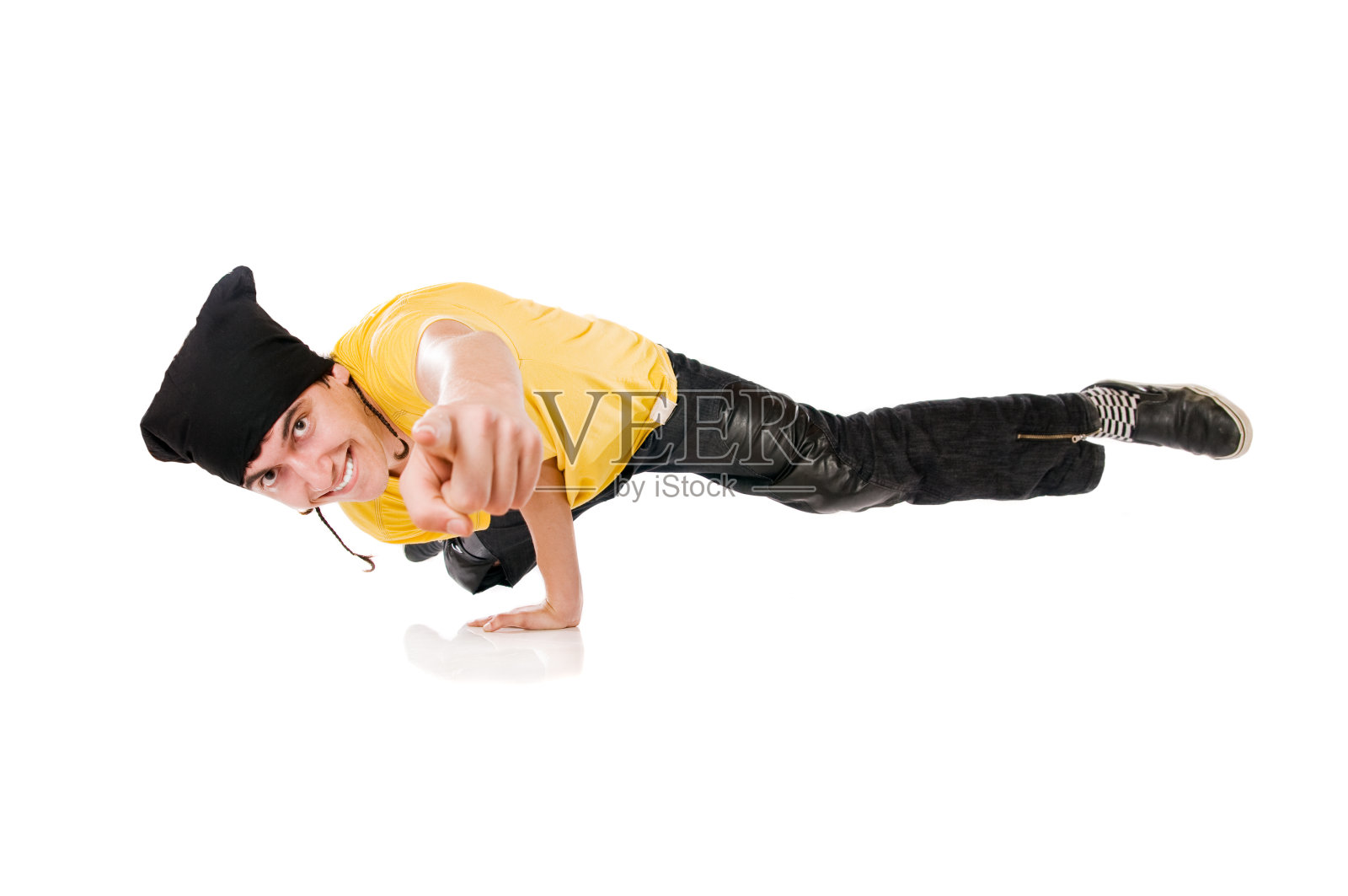 跳霹雳舞的人指着你!照片摄影图片