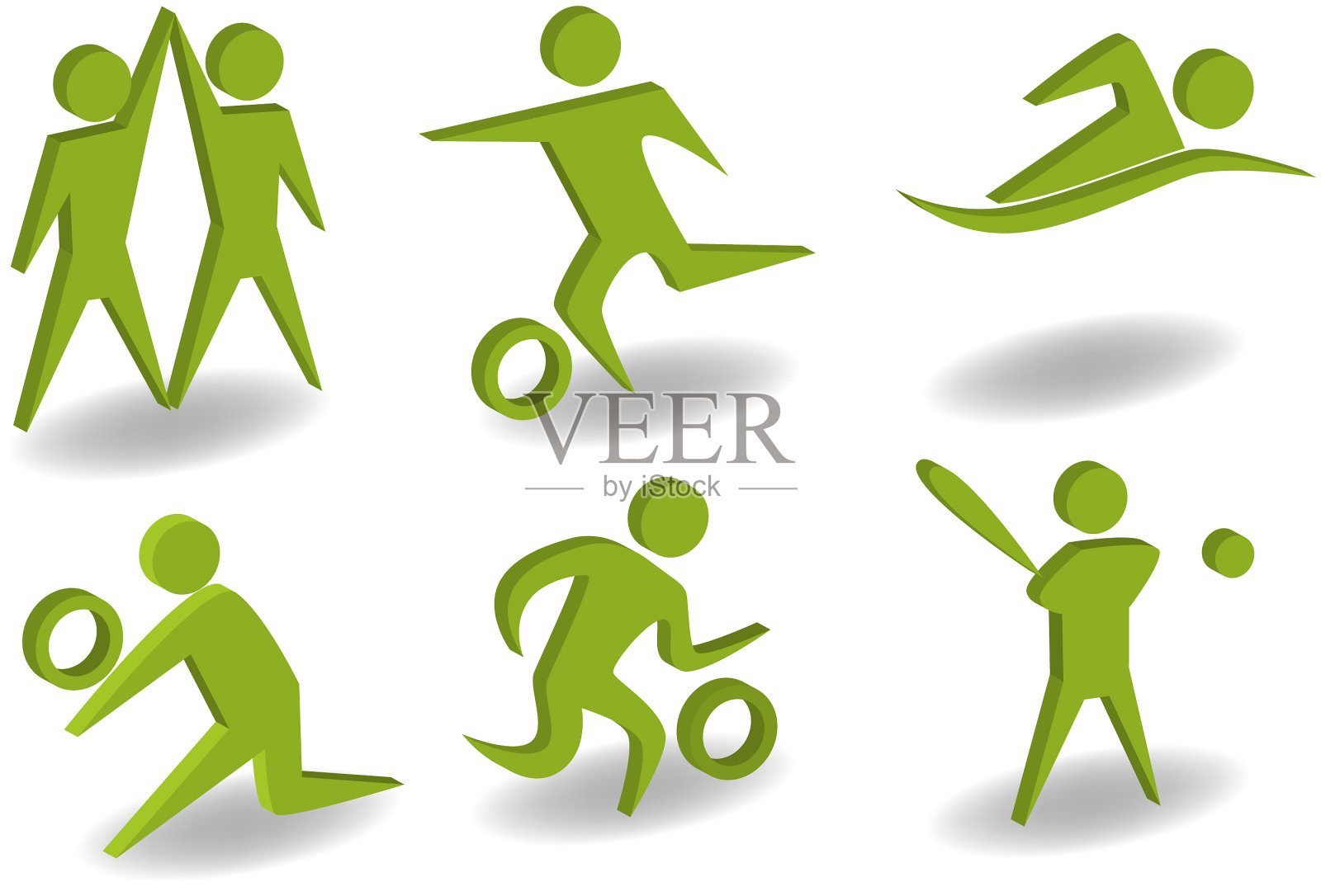 运动3D图标集插画图片素材