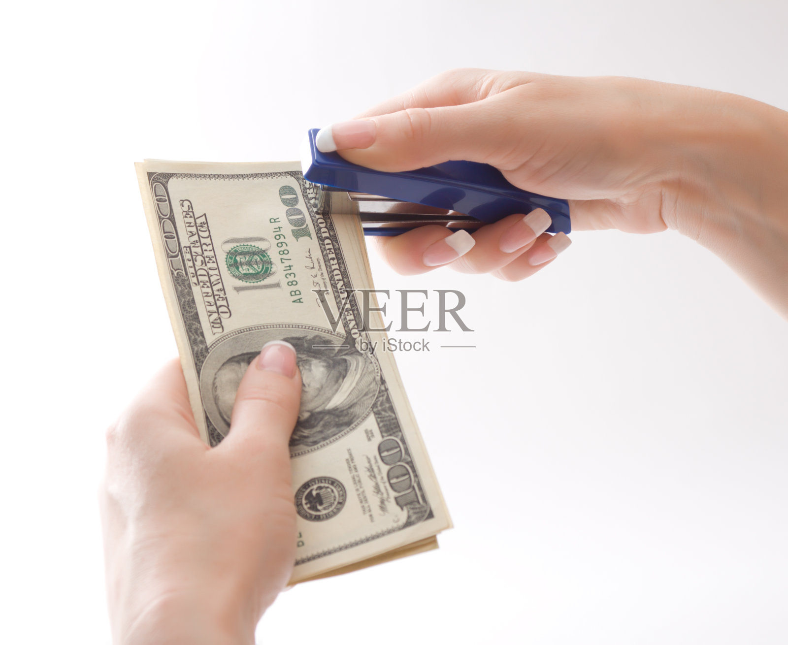 女性钉美元，孤立照片摄影图片