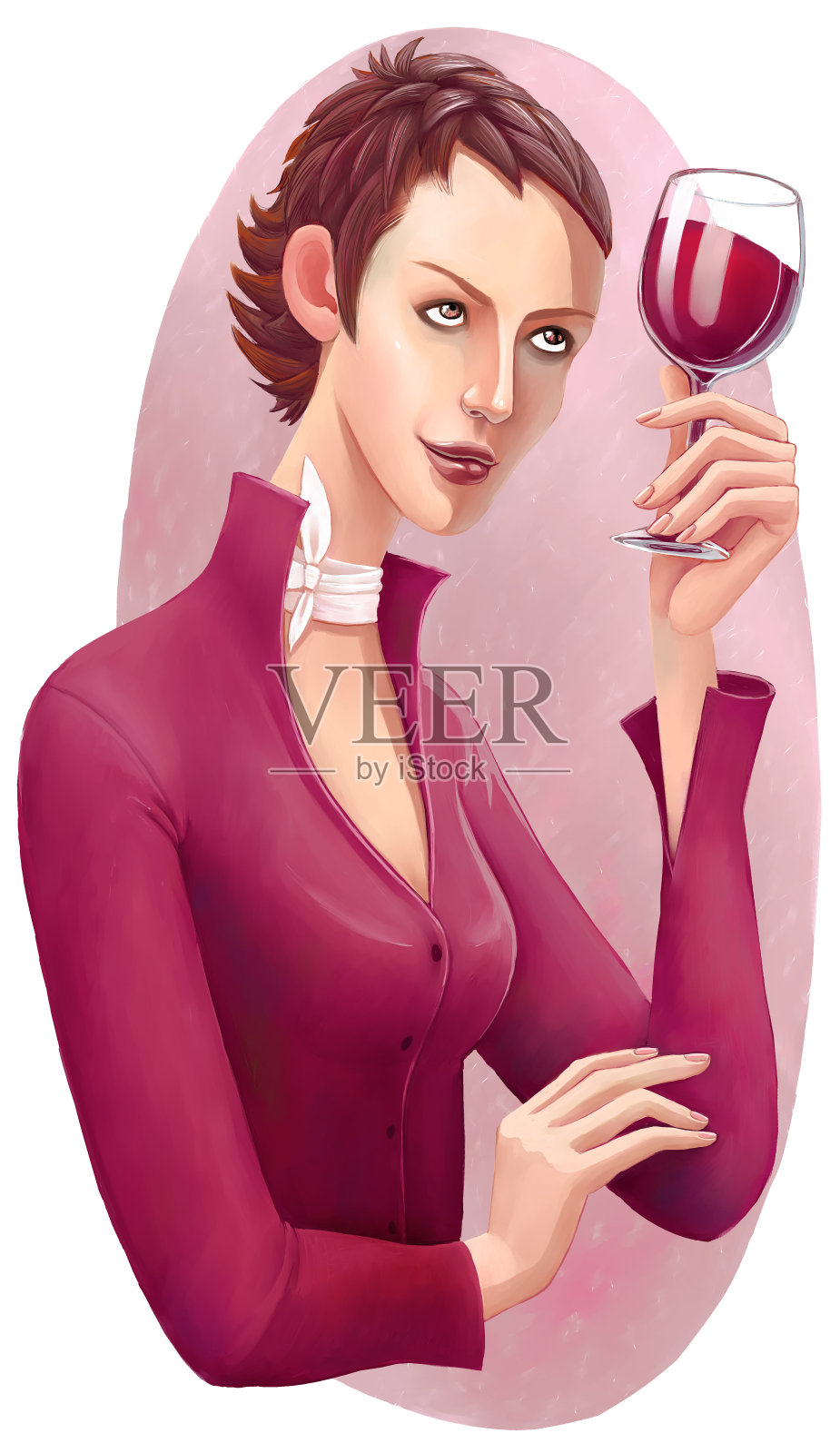 一杯酒插画图片素材