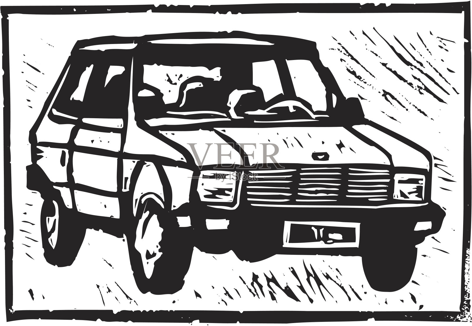 紧凑型轿车:南斯拉夫牌汽车!浮雕(矢量图)设计元素图片