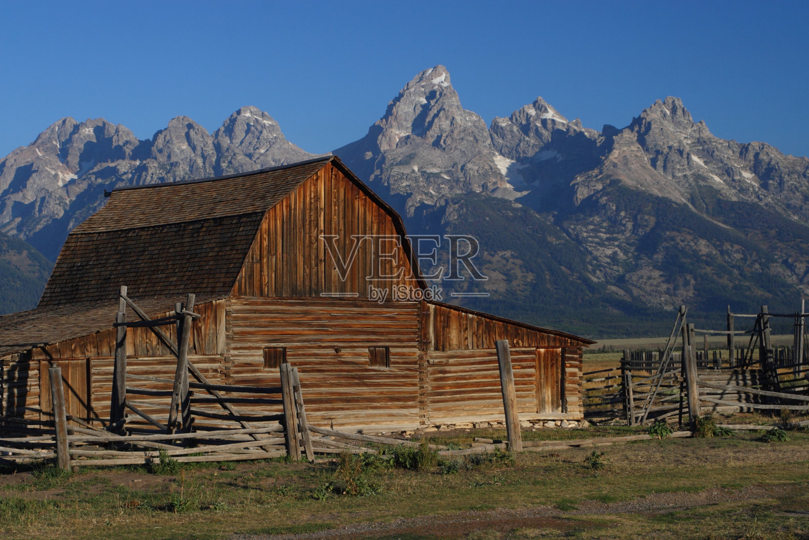 怀俄明州，莫尔顿，巴恩，提顿山脉，摩门街照片摄影图片