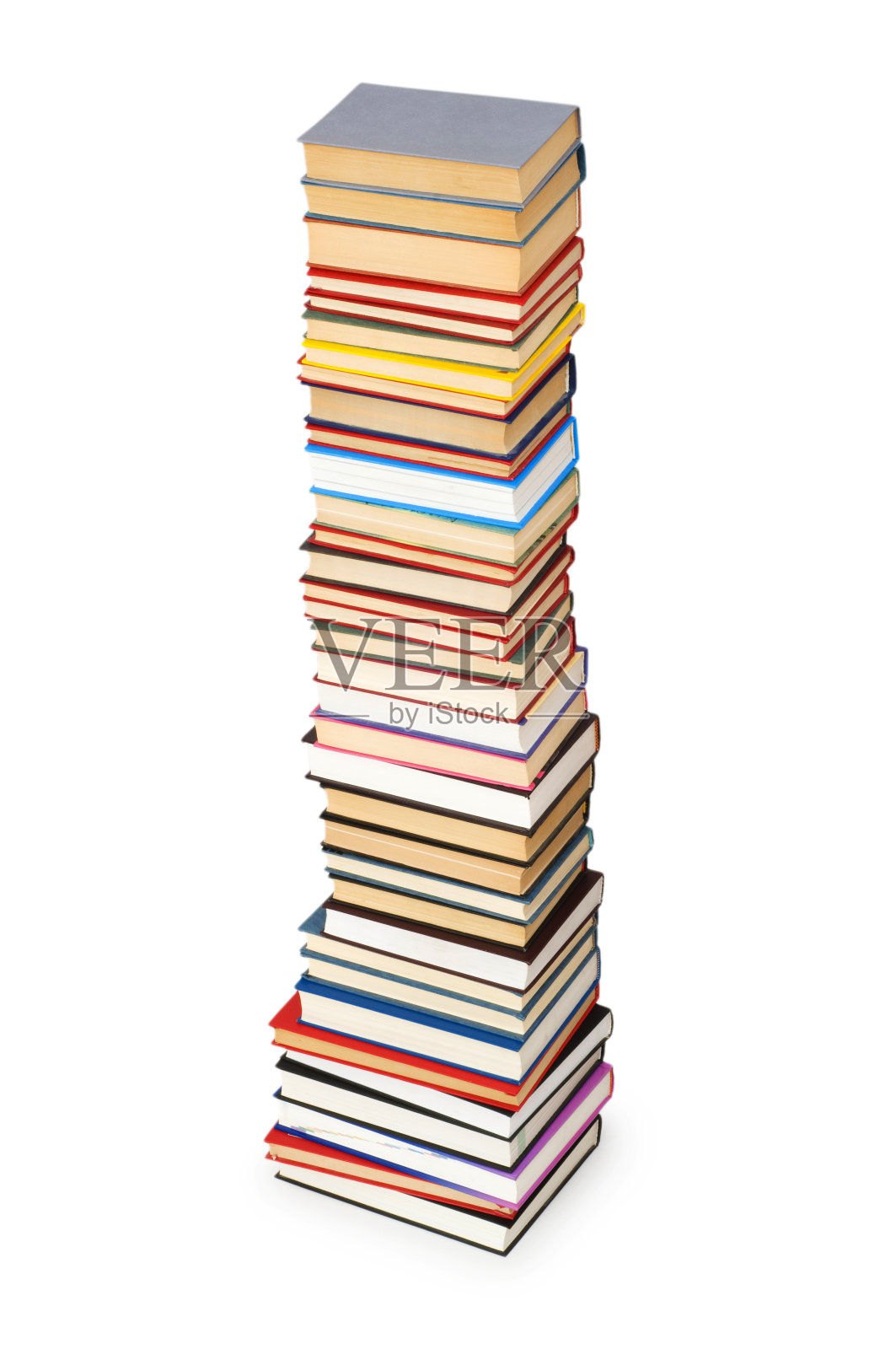 一堆书孤立在白色的堆上照片摄影图片