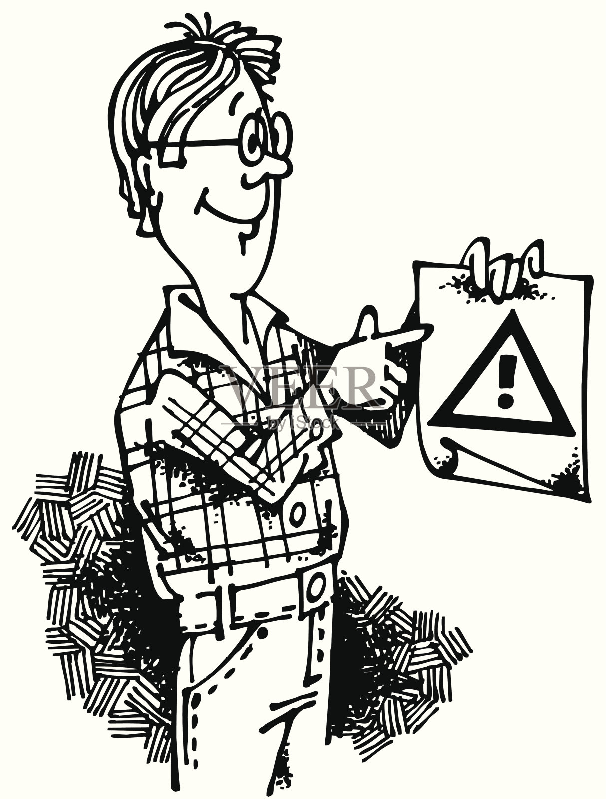 注意标志01_black的男人插画图片素材