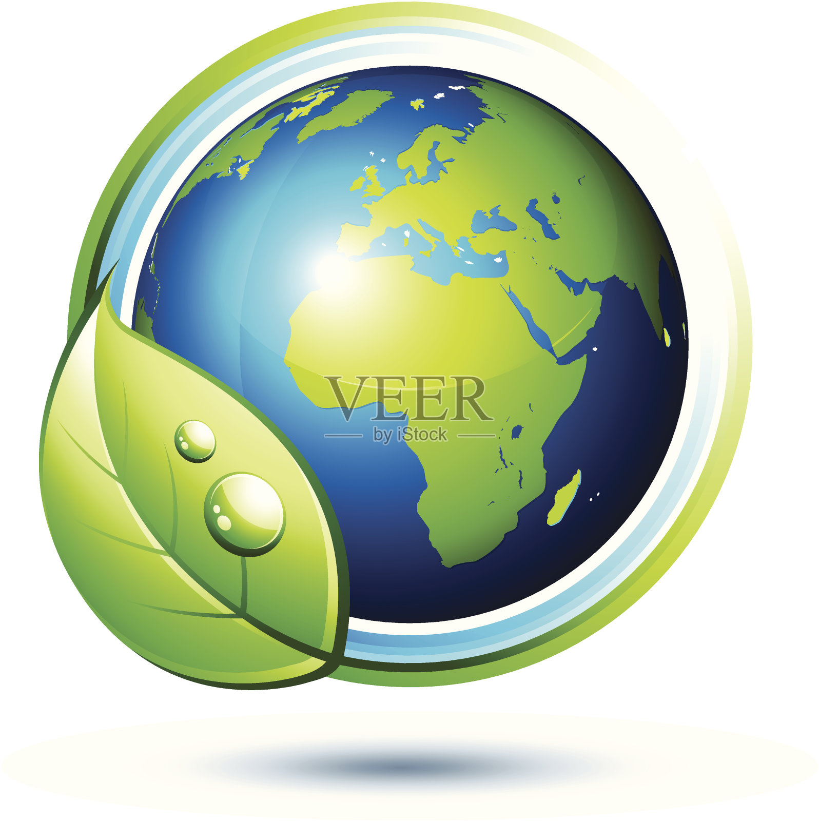 绿色地球的概念插画图片素材