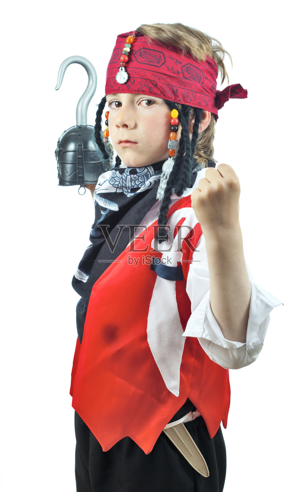 穿着海盗服装的男孩照片摄影图片