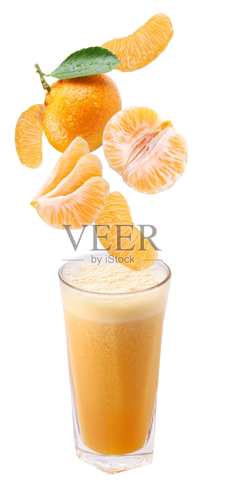 橘子片和新鲜果汁照片摄影图片