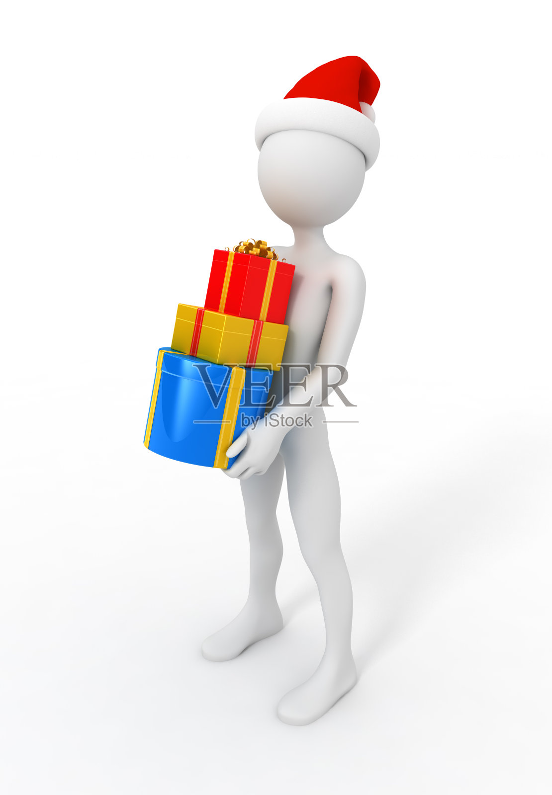 带礼物的圣诞老人照片摄影图片