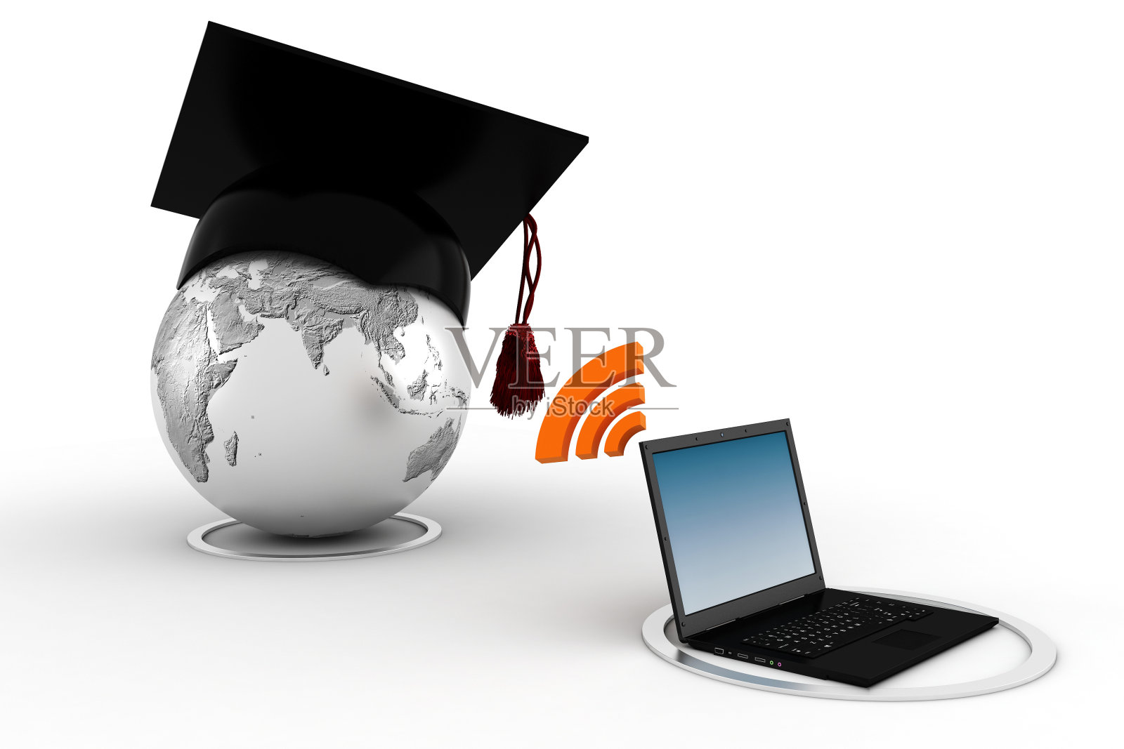 三维电子学习的概念照片摄影图片