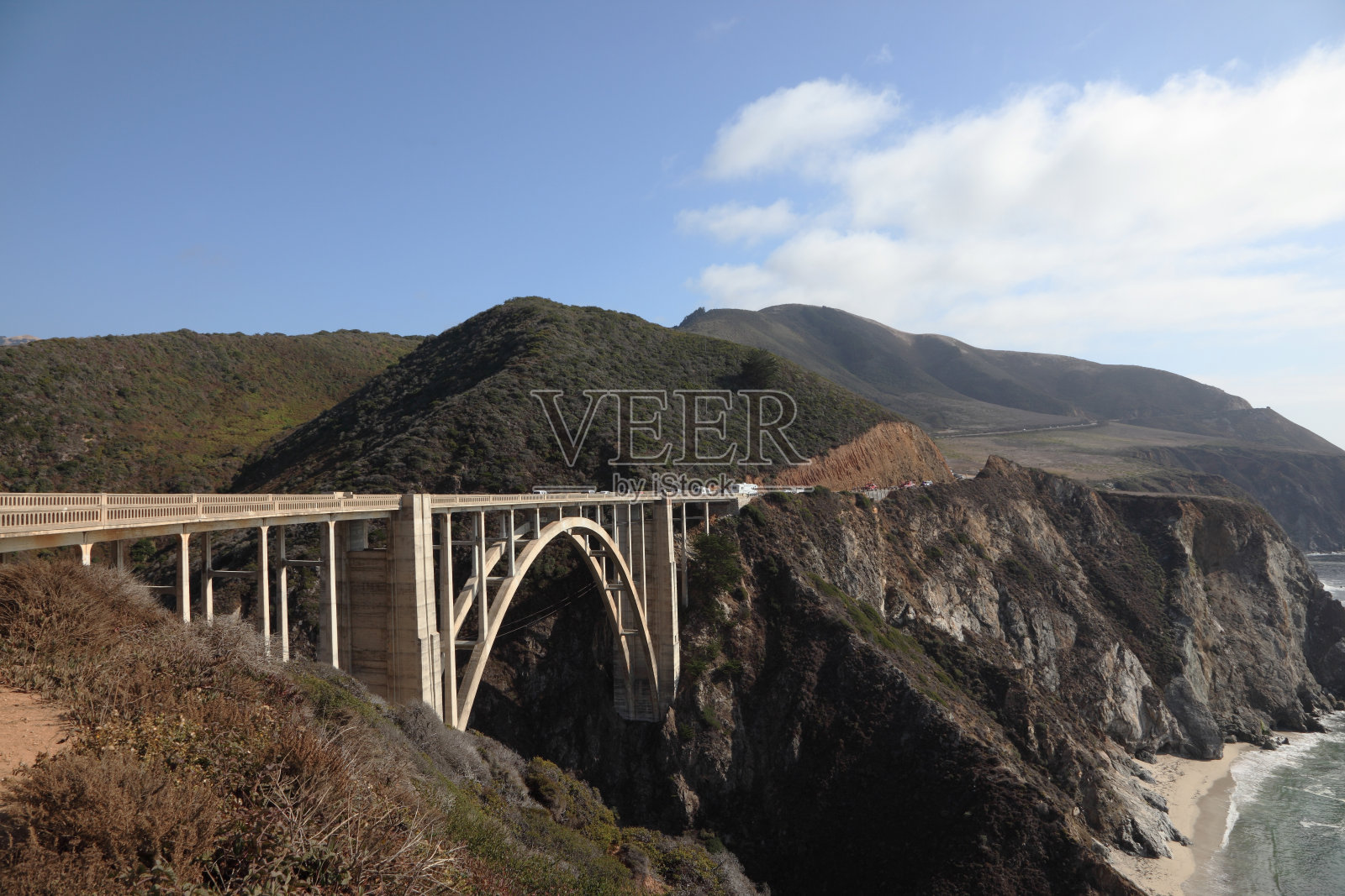 美国太平洋沿岸巨大的高架桥照片摄影图片