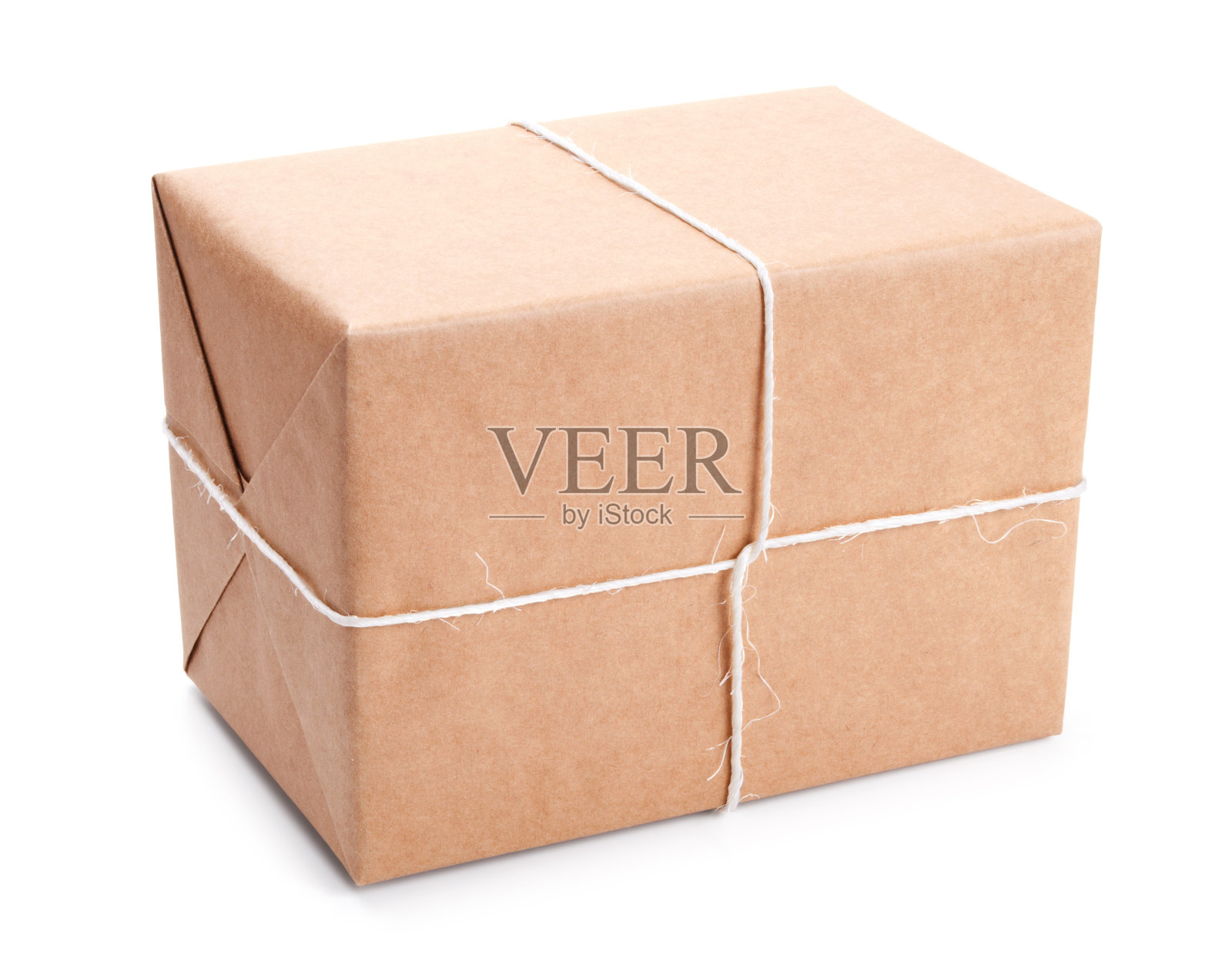 包裹用棕色包装纸包裹照片摄影图片