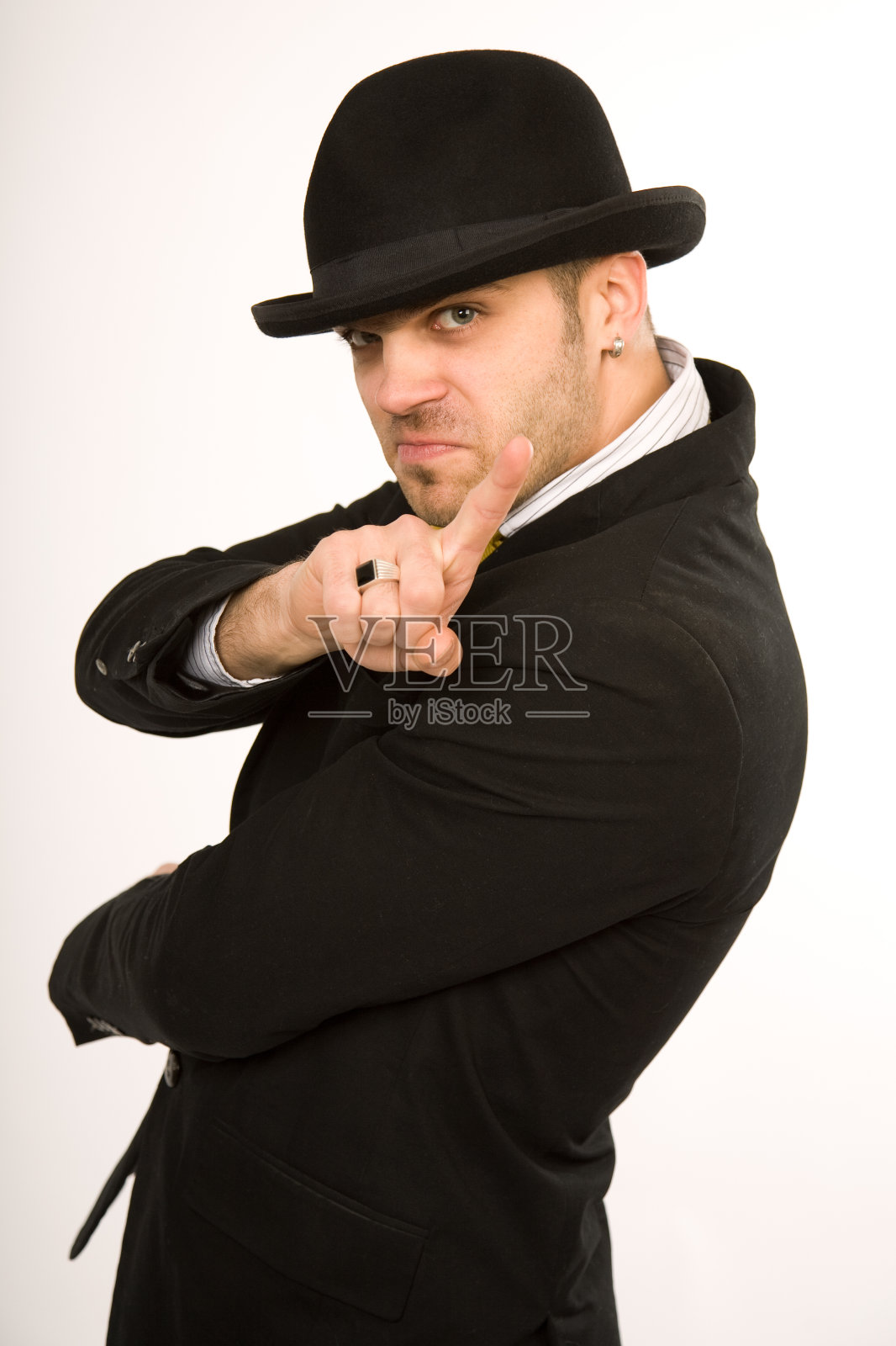 帽子和手指照片摄影图片