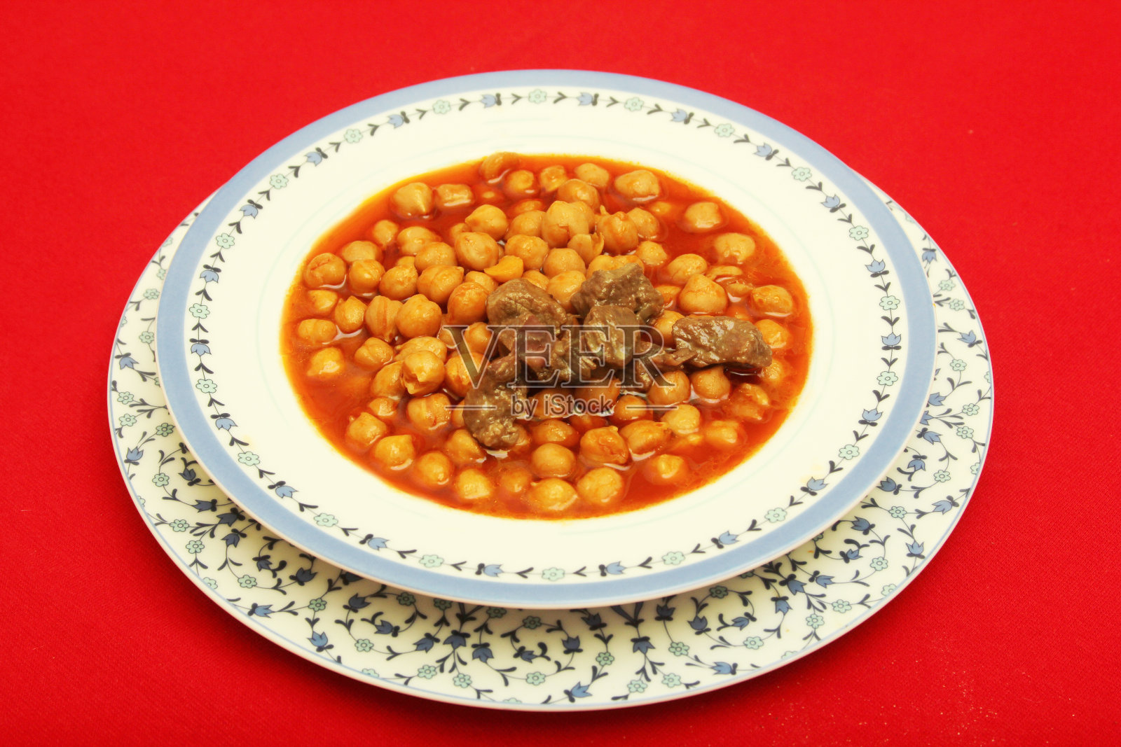 鹰嘴豆汤照片摄影图片