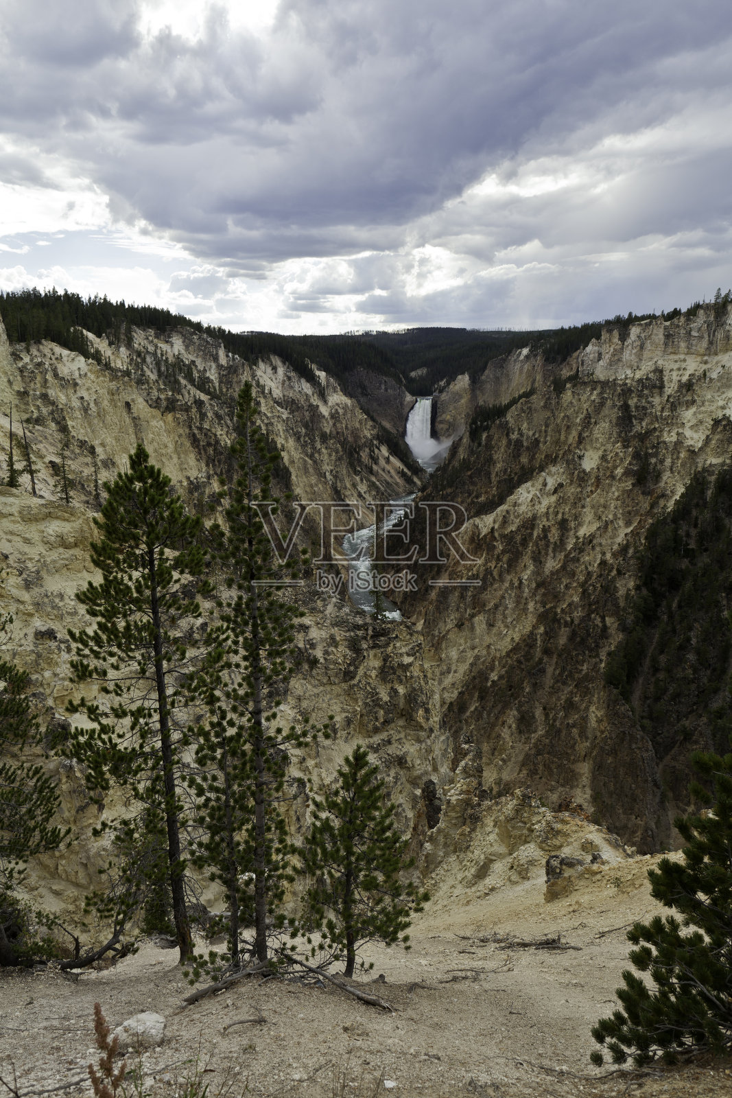 黄石瀑布照片摄影图片