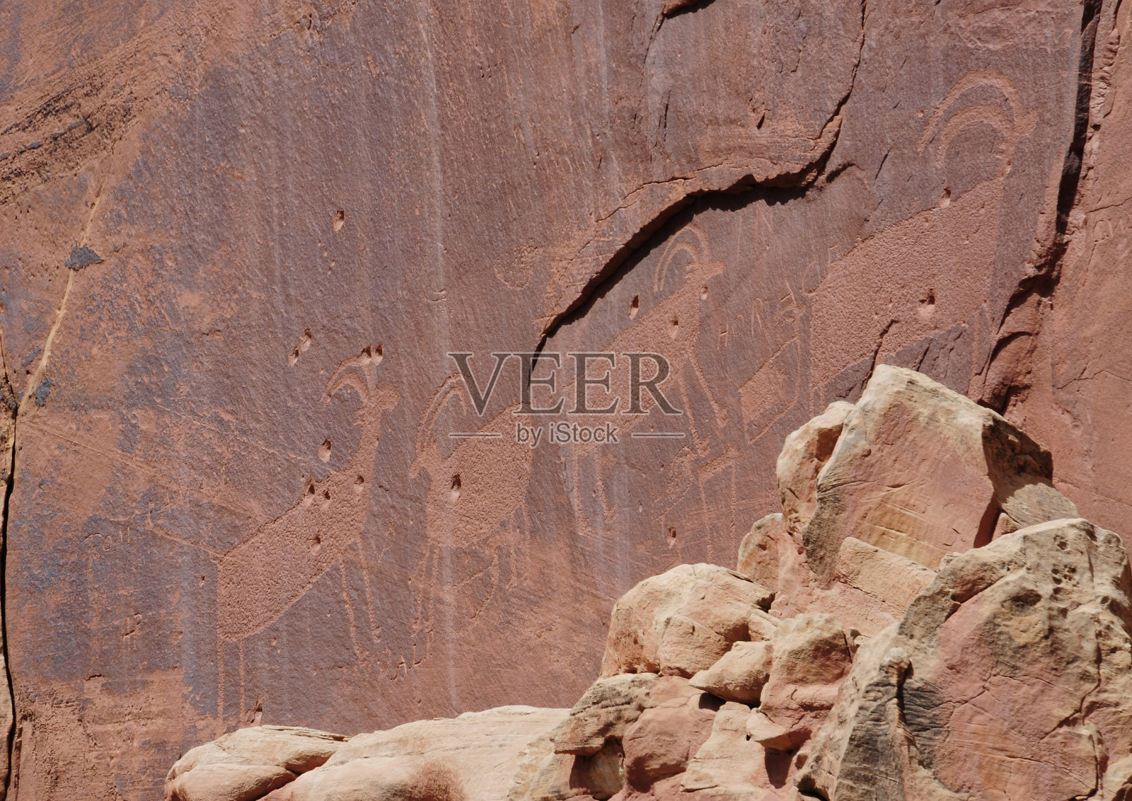 山羊岩画照片摄影图片